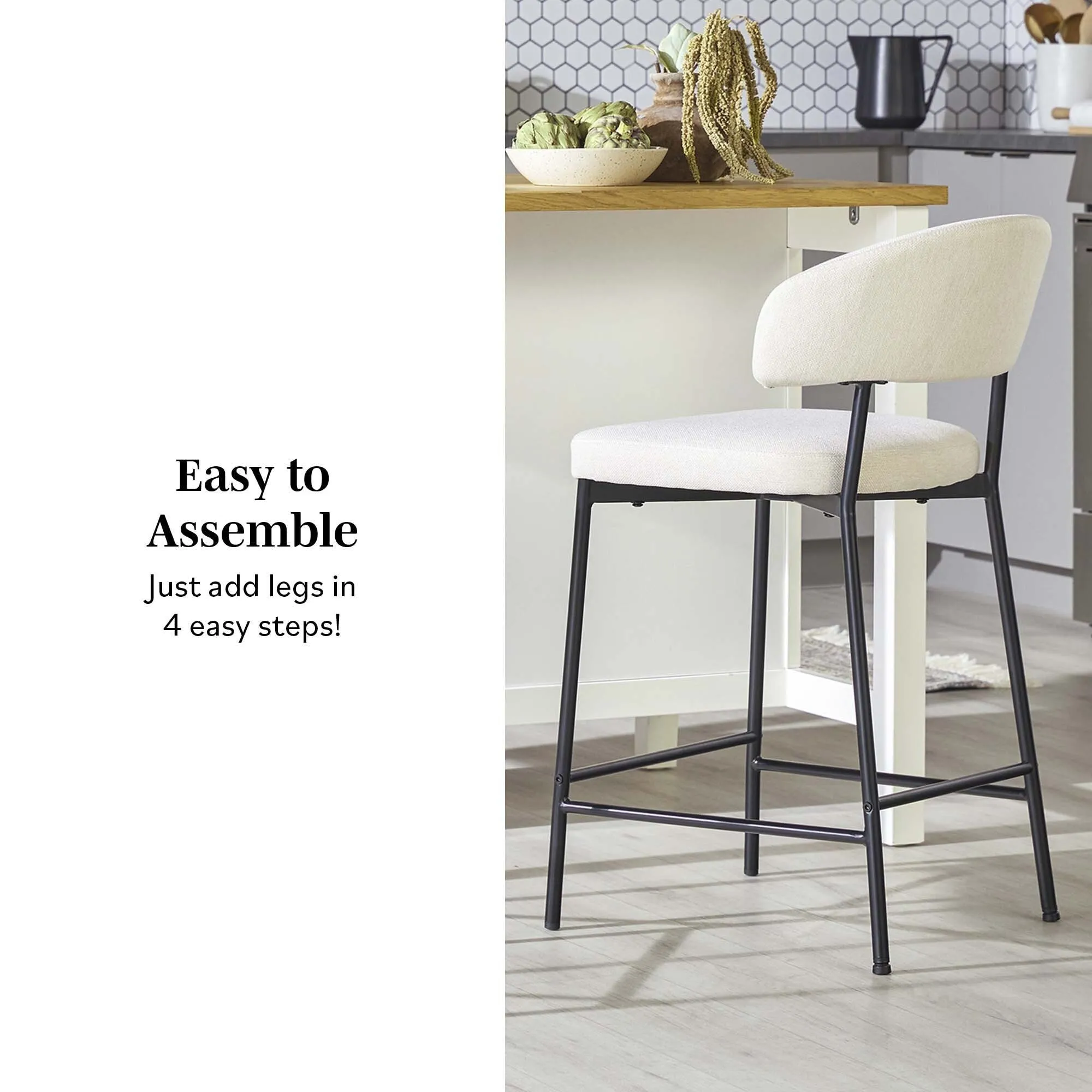 Middlebrook Designs Curved Back Counter Stool (Set of 2)
