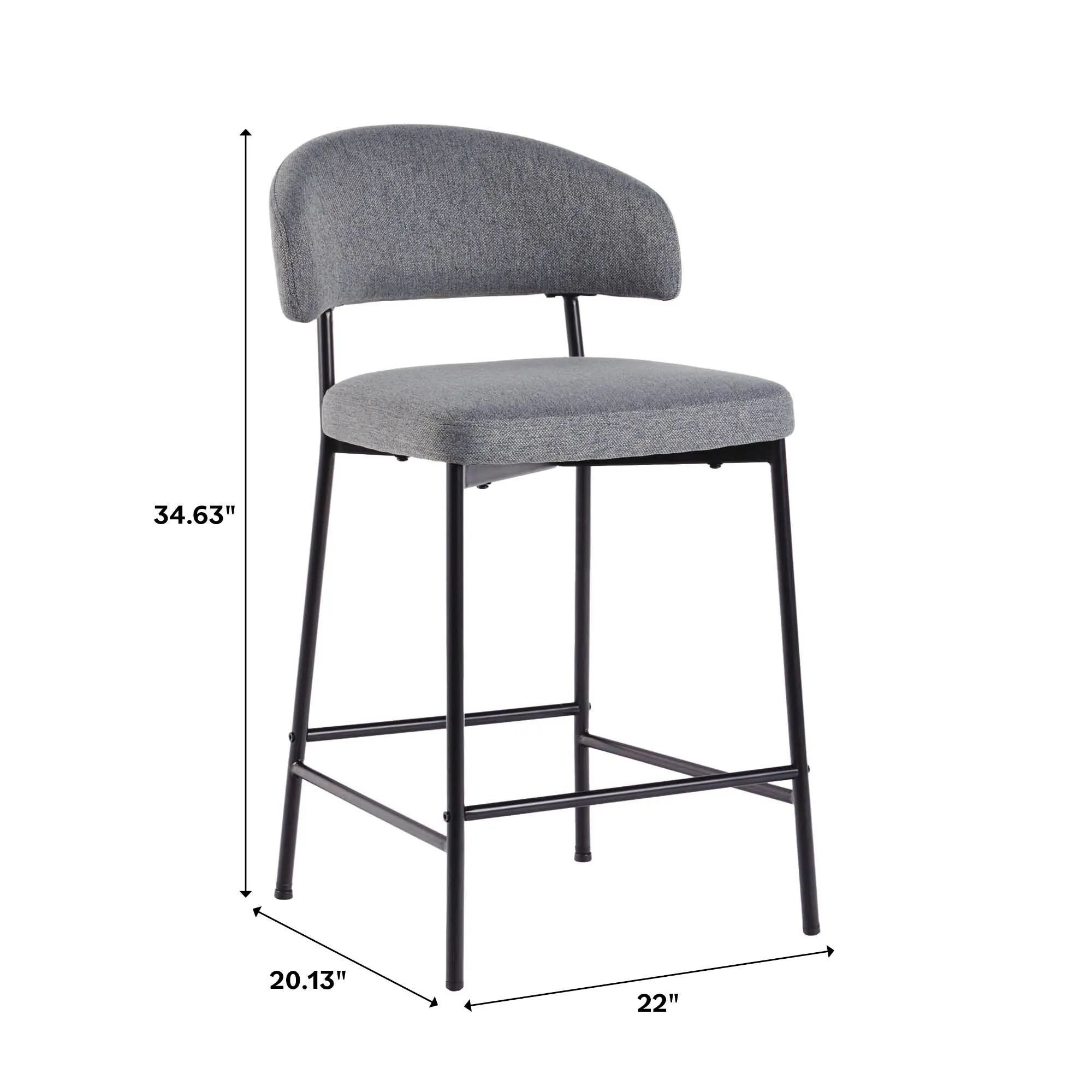 Middlebrook Designs Curved Back Counter Stool (Set of 2)