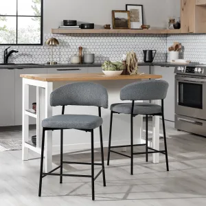 Middlebrook Designs Curved Back Counter Stool (Set of 2)