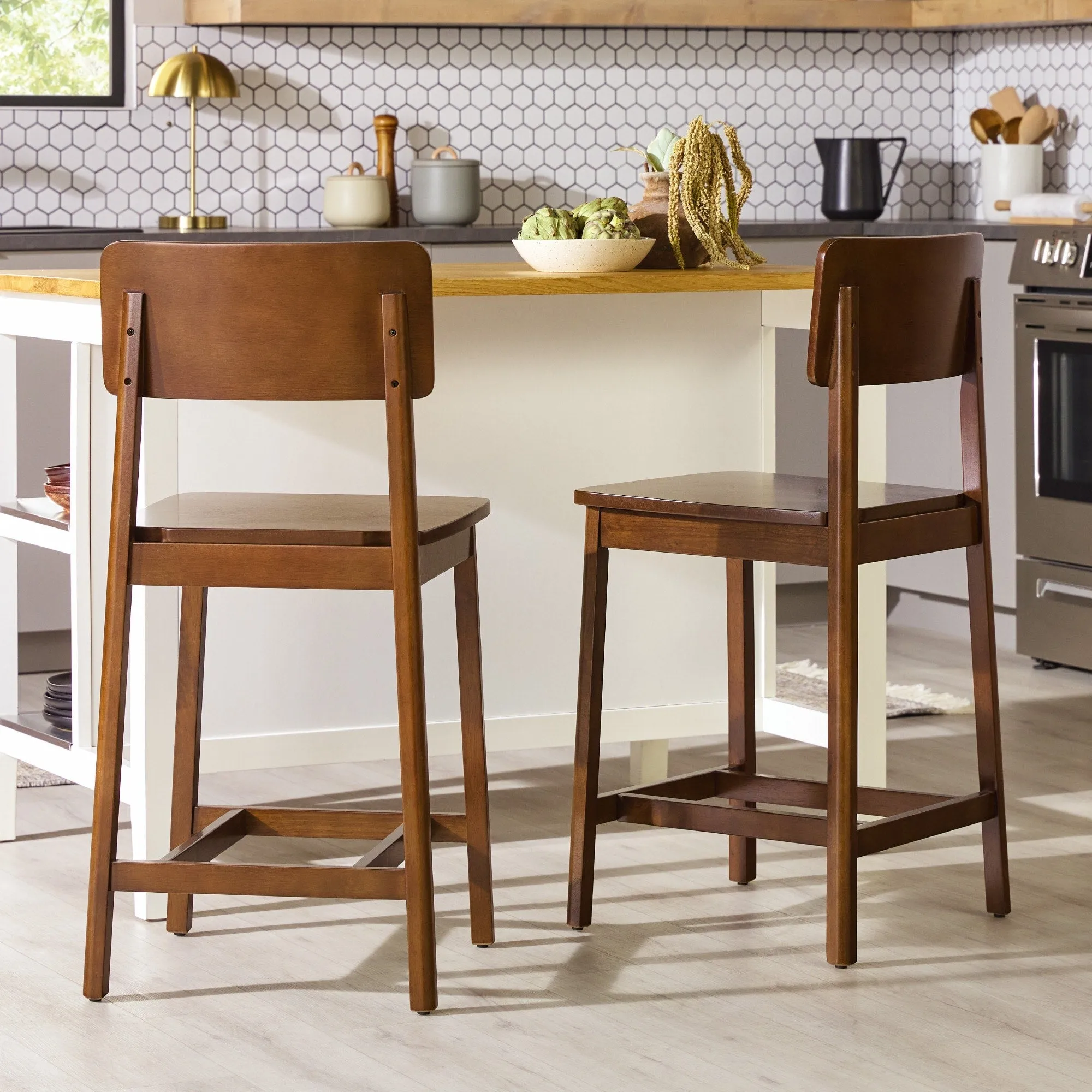 Middlebrook Designs Solid Wood Counter Stool (Set of 2)