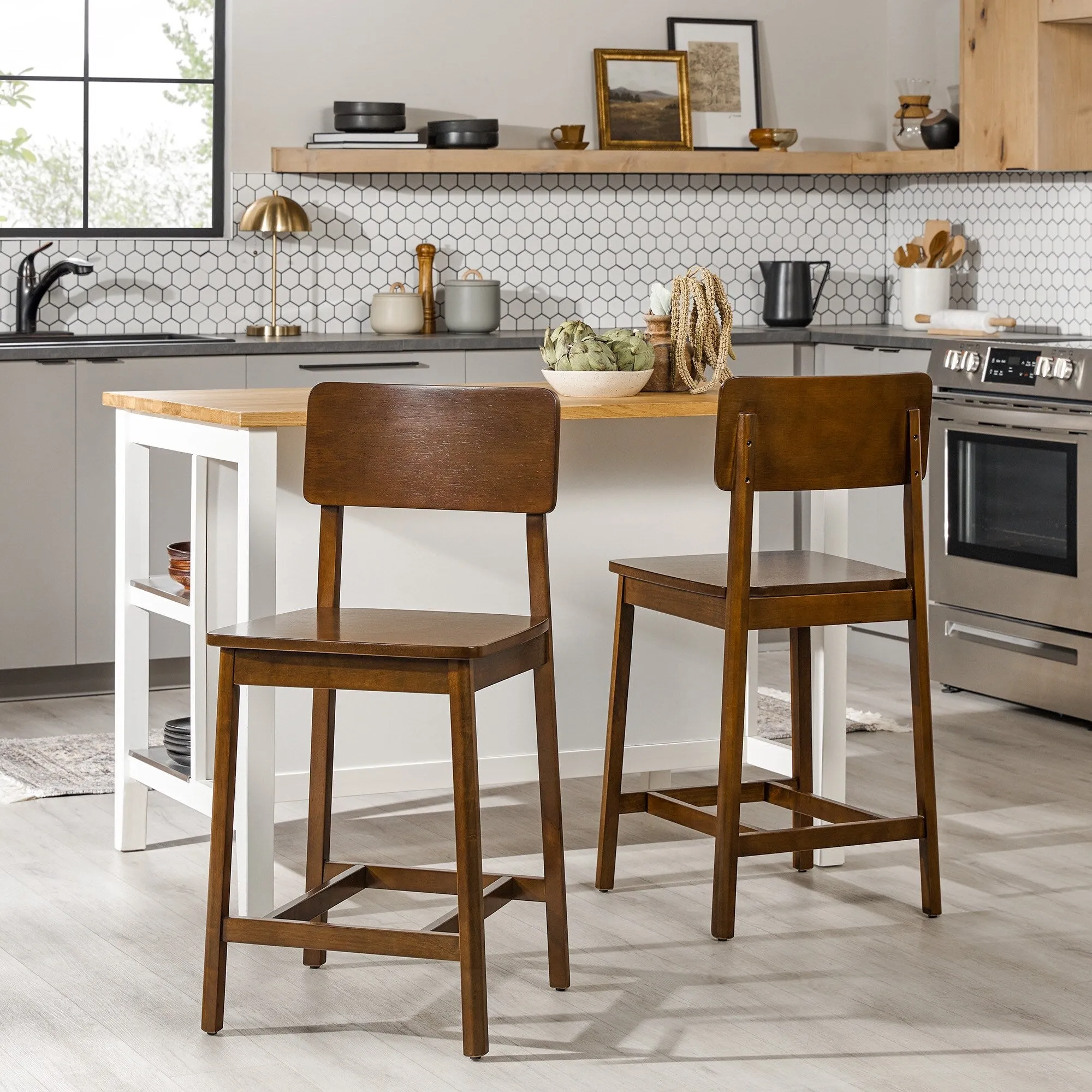 Middlebrook Designs Solid Wood Counter Stool (Set of 2)