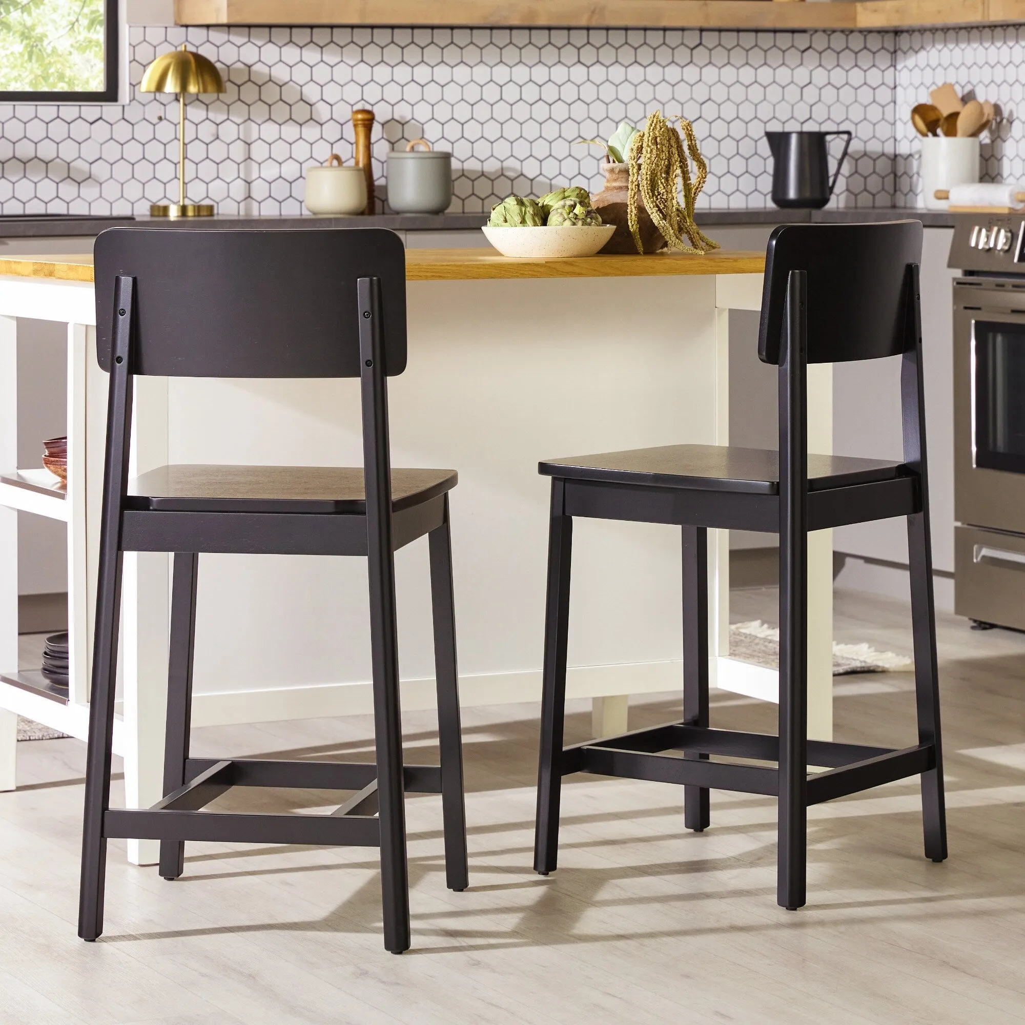 Middlebrook Designs Solid Wood Counter Stool (Set of 2)