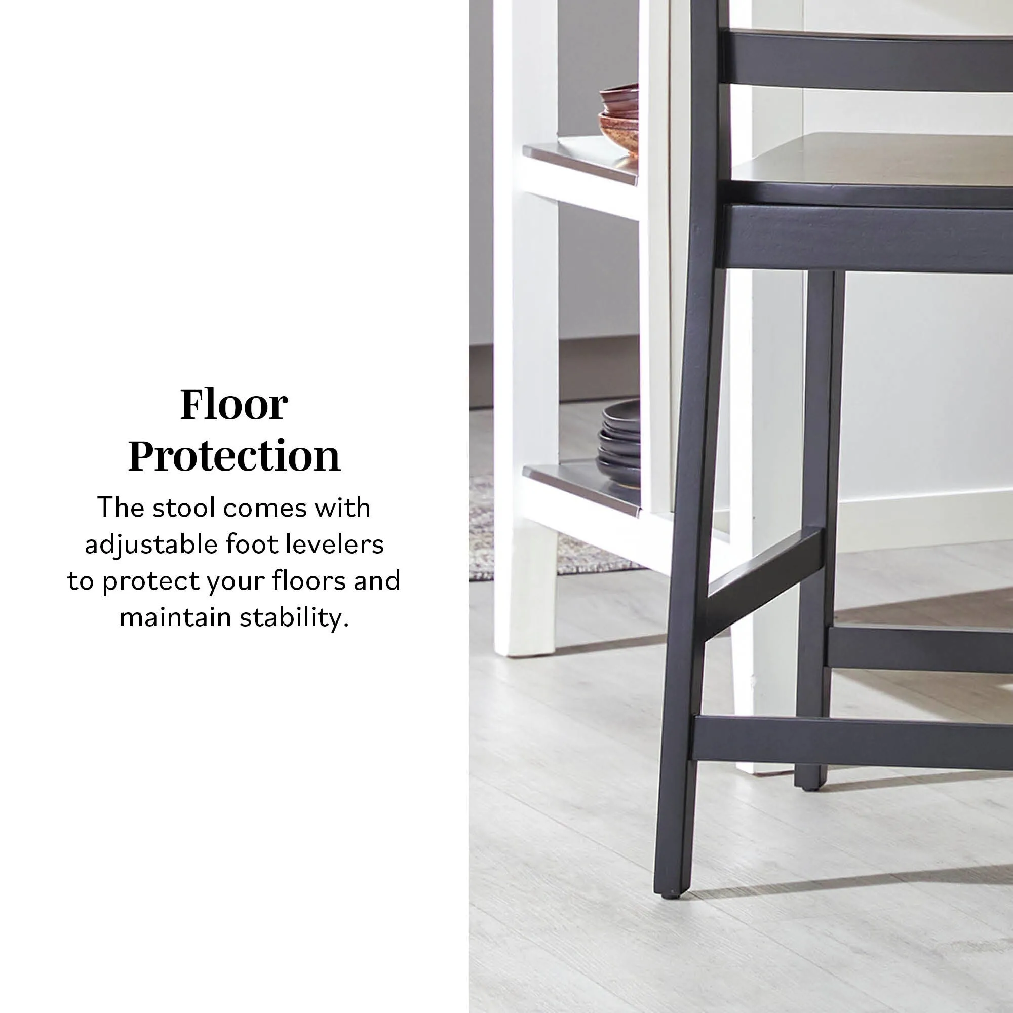 Middlebrook Designs Solid Wood Ladder Back Counter Stool (Set of 2)