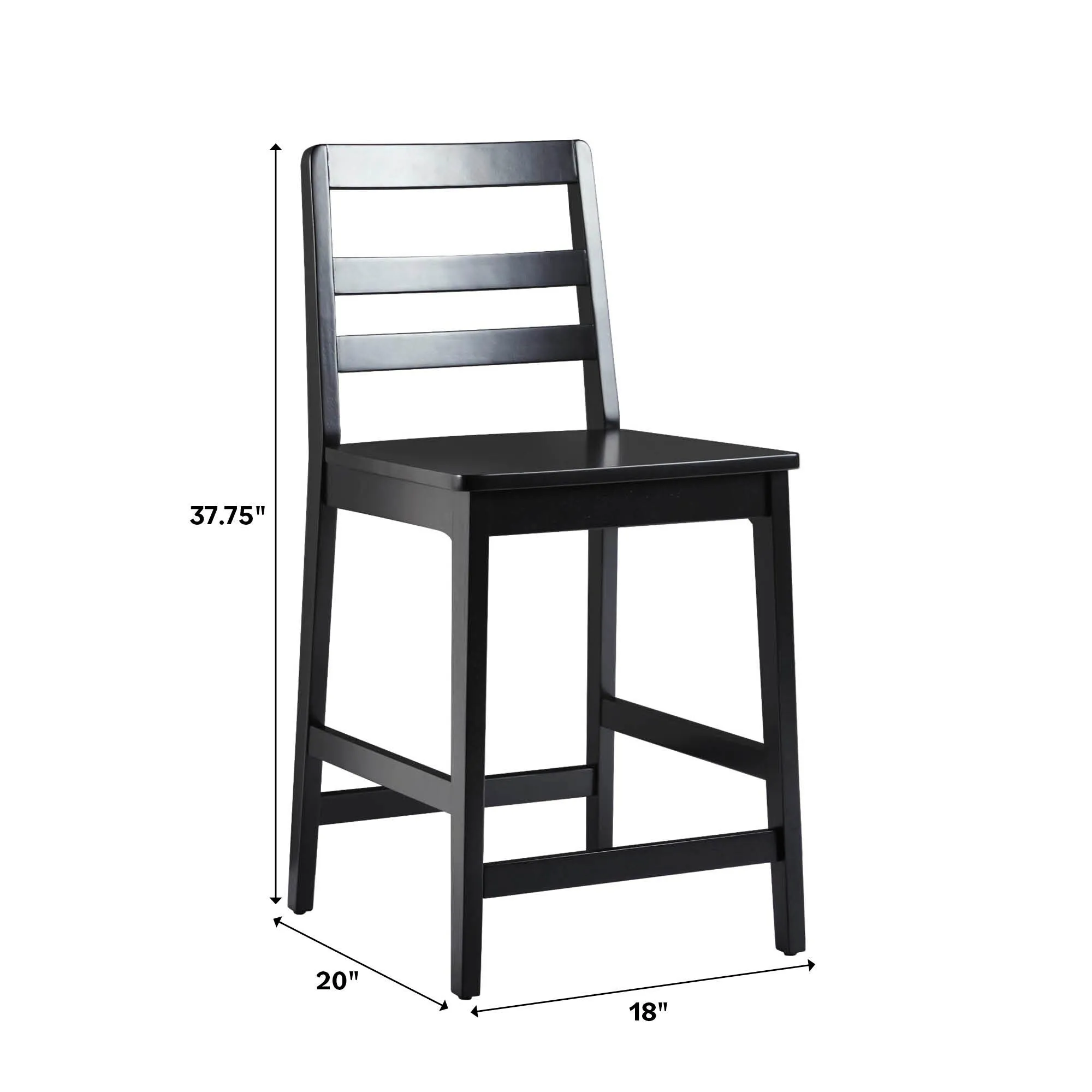 Middlebrook Designs Solid Wood Ladder Back Counter Stool (Set of 2)