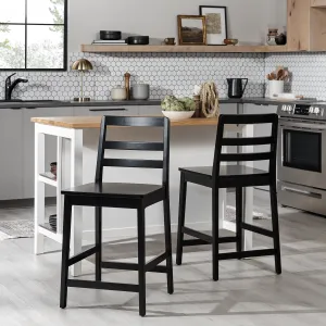 Middlebrook Designs Solid Wood Ladder Back Counter Stool (Set of 2)