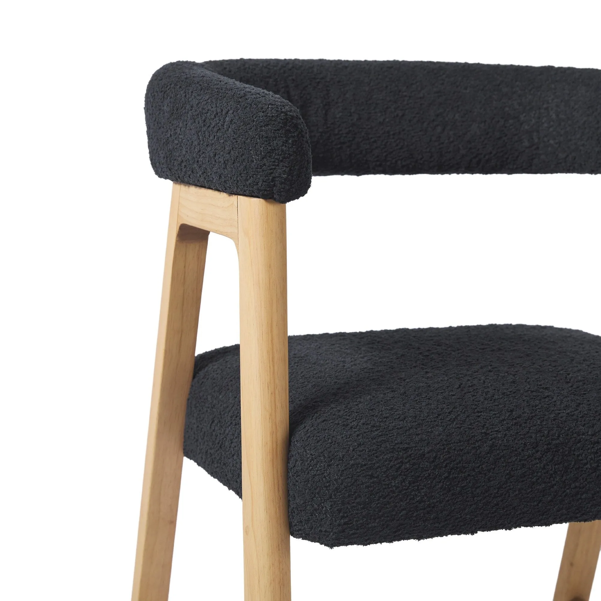 Middlebrook Modern Solid Wood Counter Stool with Boucle Upholstery