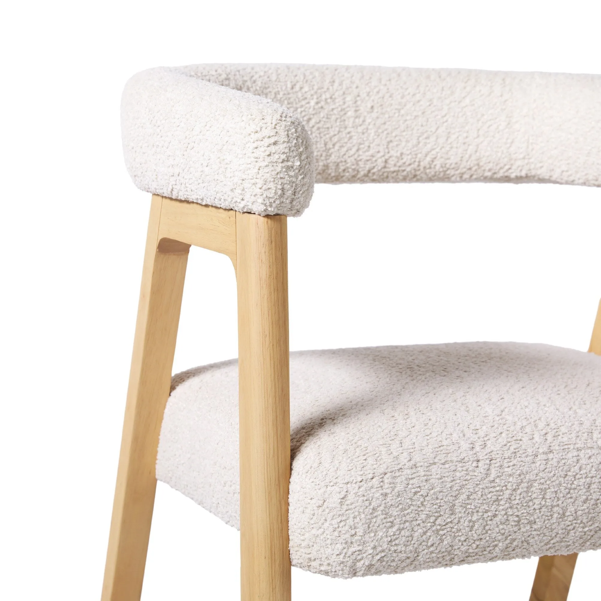 Middlebrook Modern Solid Wood Counter Stool with Boucle Upholstery