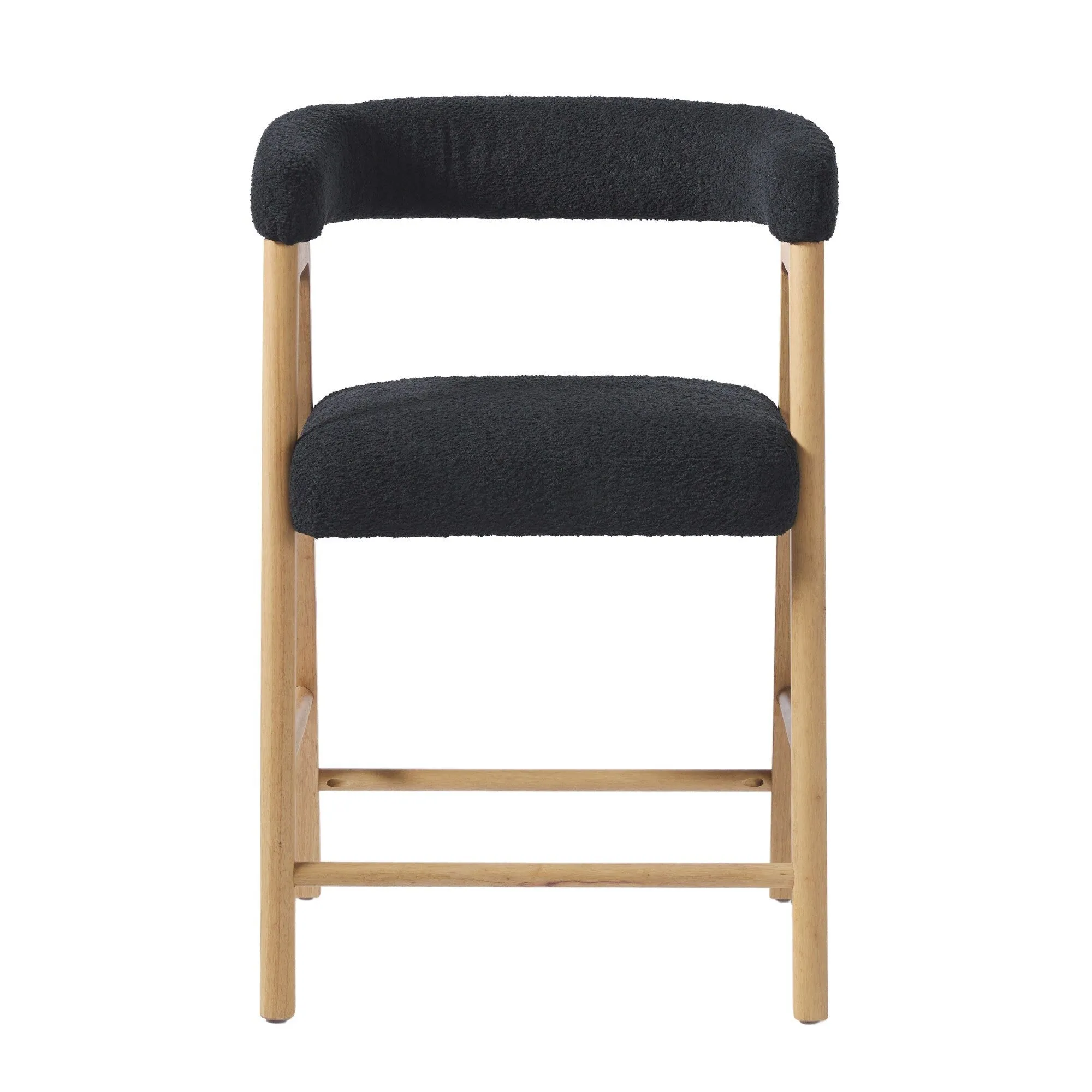 Middlebrook Modern Solid Wood Counter Stool with Boucle Upholstery