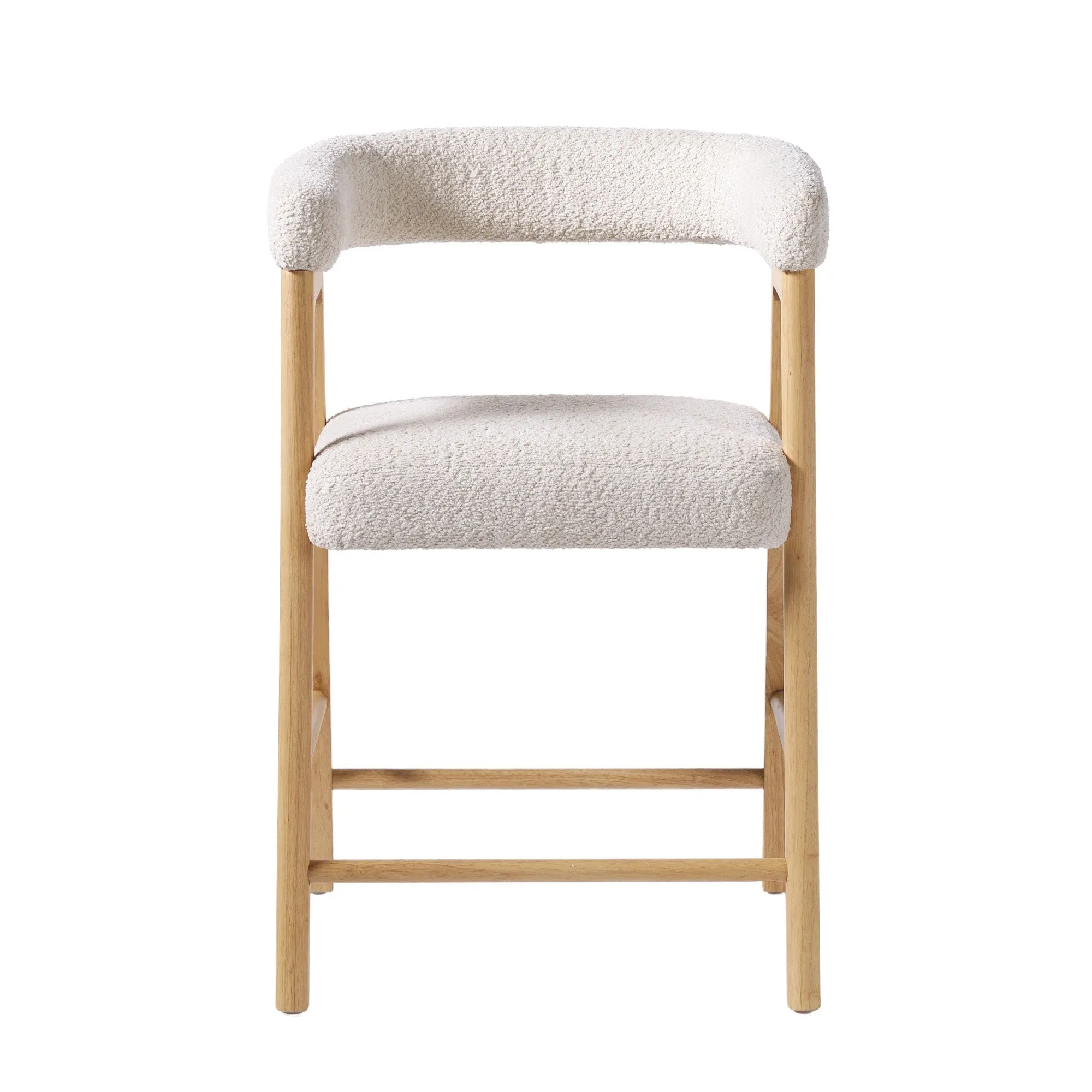 Middlebrook Modern Solid Wood Counter Stool with Boucle Upholstery