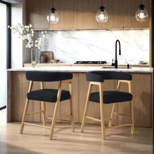 Middlebrook Modern Solid Wood Counter Stool with Boucle Upholstery