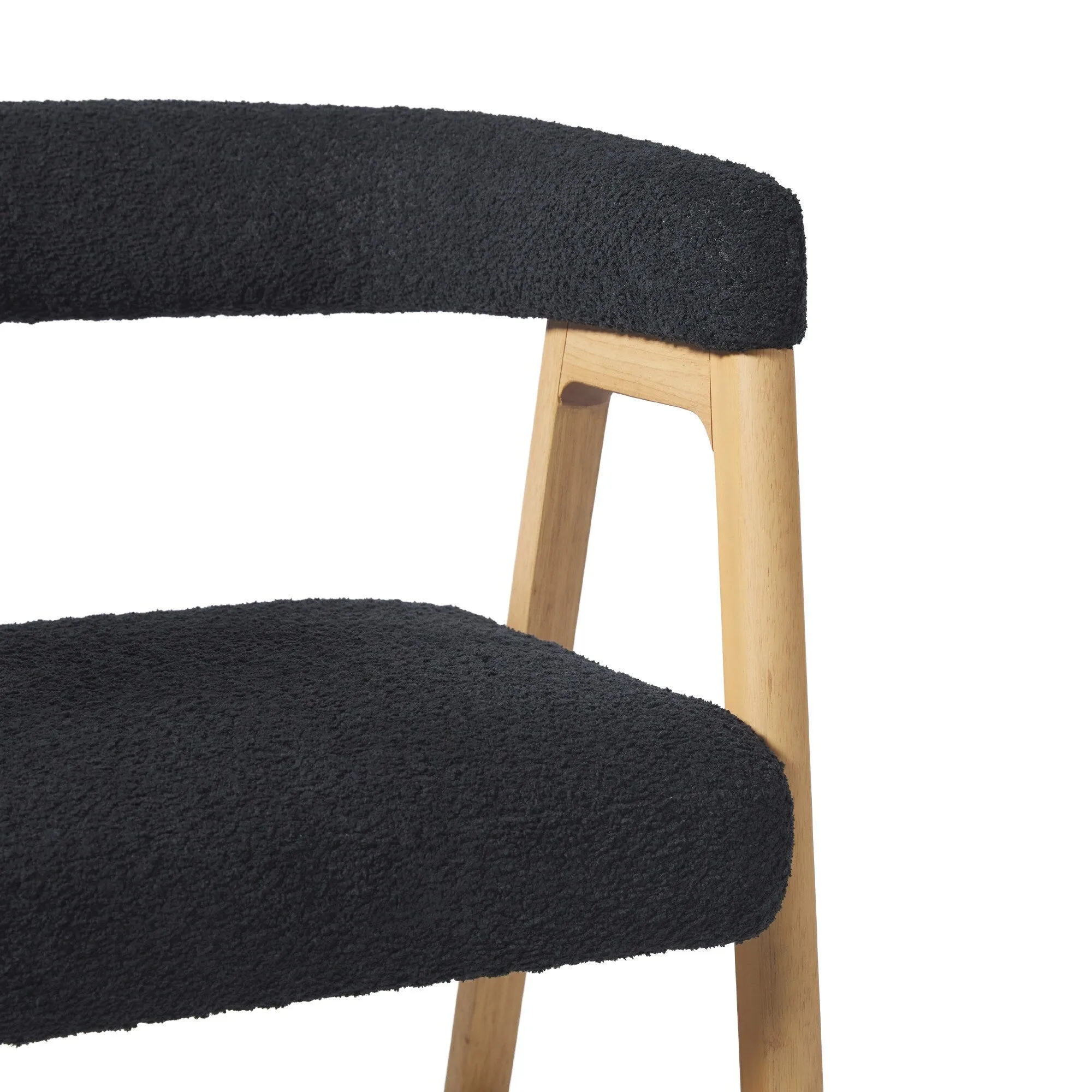 Middlebrook Modern Solid Wood Counter Stool with Boucle Upholstery