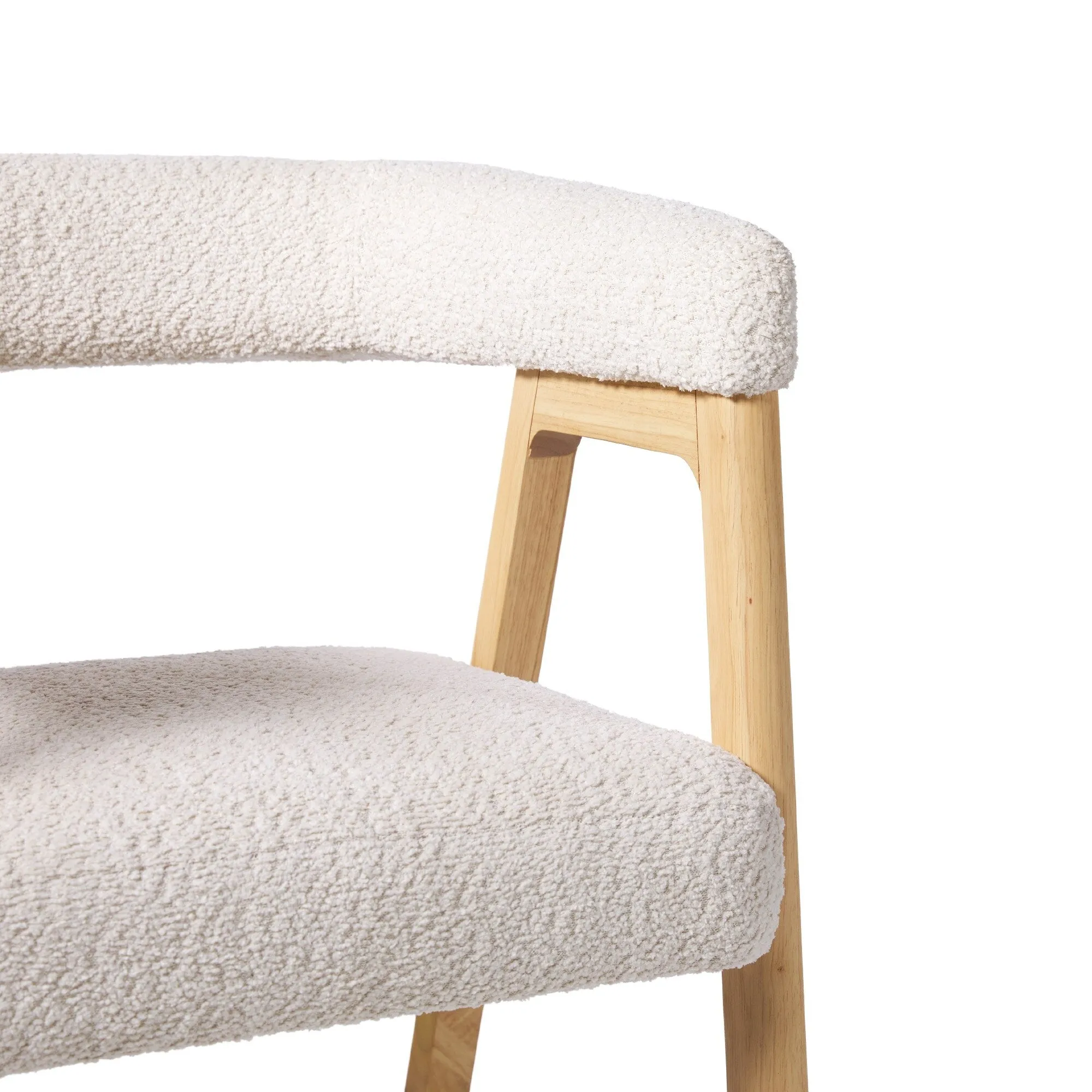 Middlebrook Modern Solid Wood Counter Stool with Boucle Upholstery