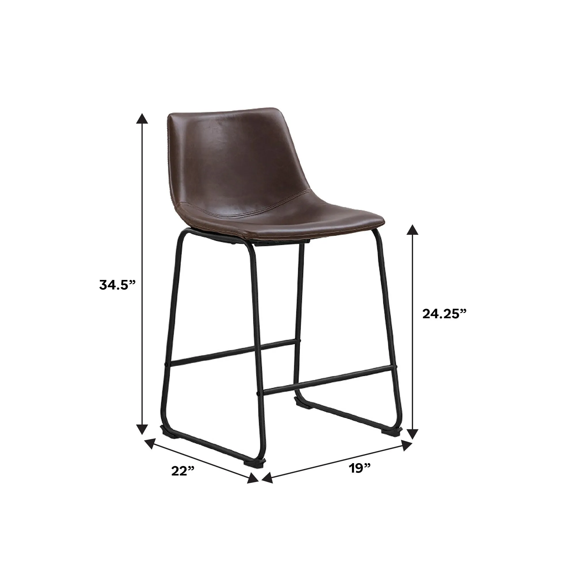 Middlebrook Prusiner 26-inch Faux Leather Counter Stool (Set of 2)