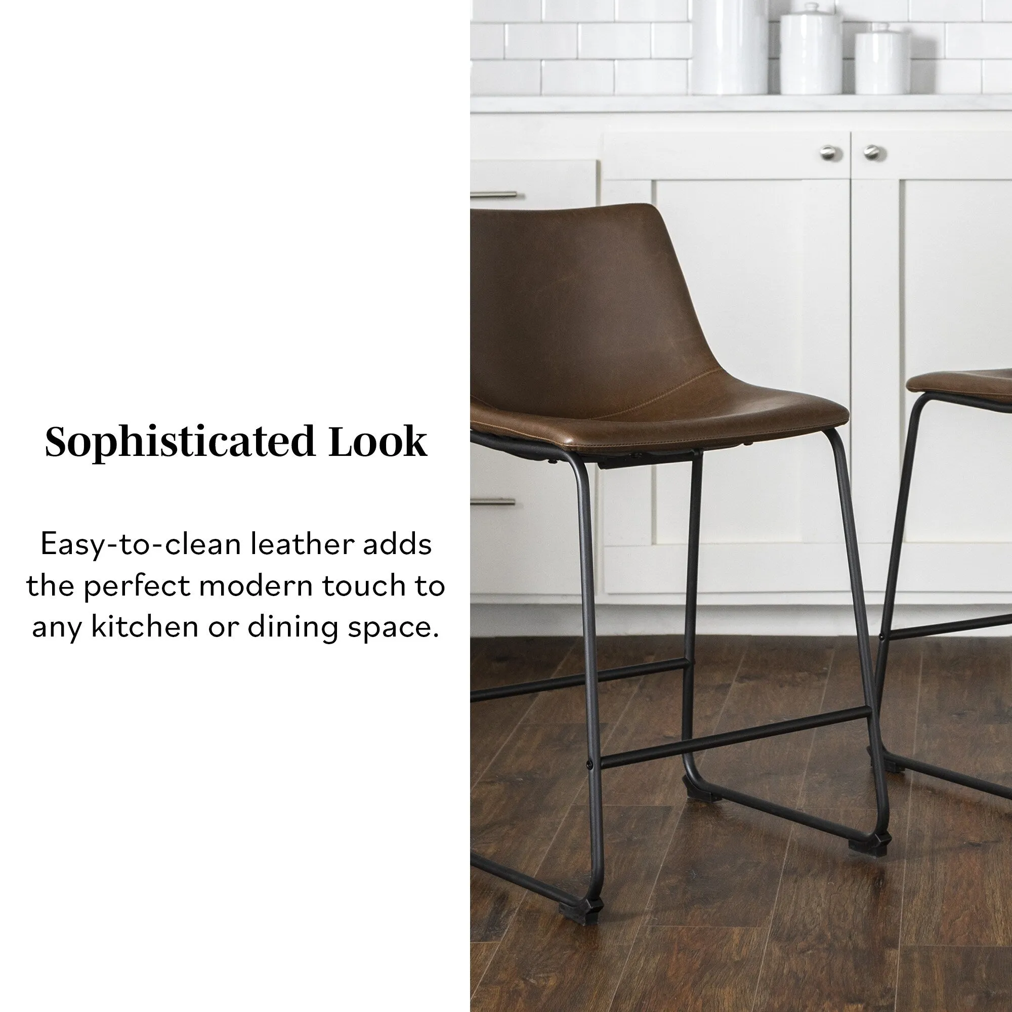 Middlebrook Prusiner 26-inch Faux Leather Counter Stool (Set of 2)