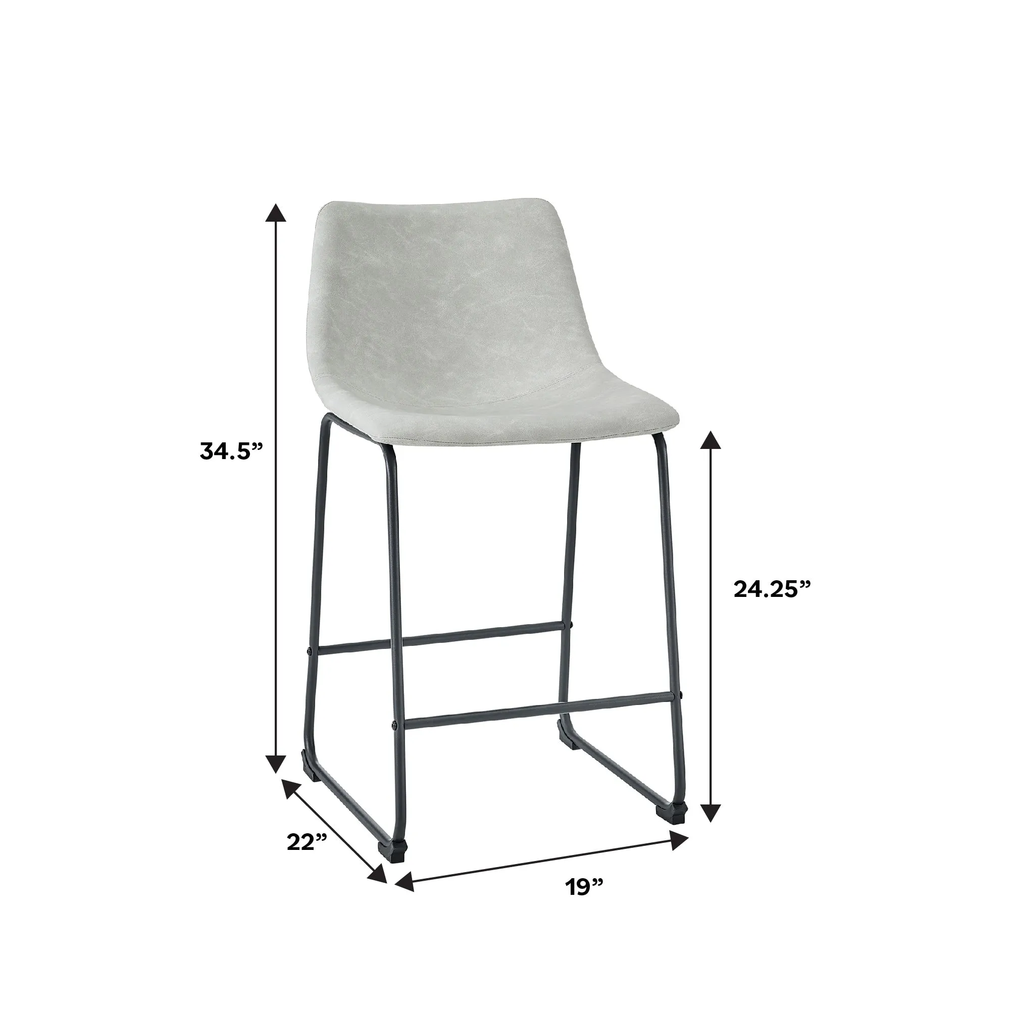 Middlebrook Prusiner 26-inch Faux Leather Counter Stool (Set of 2)