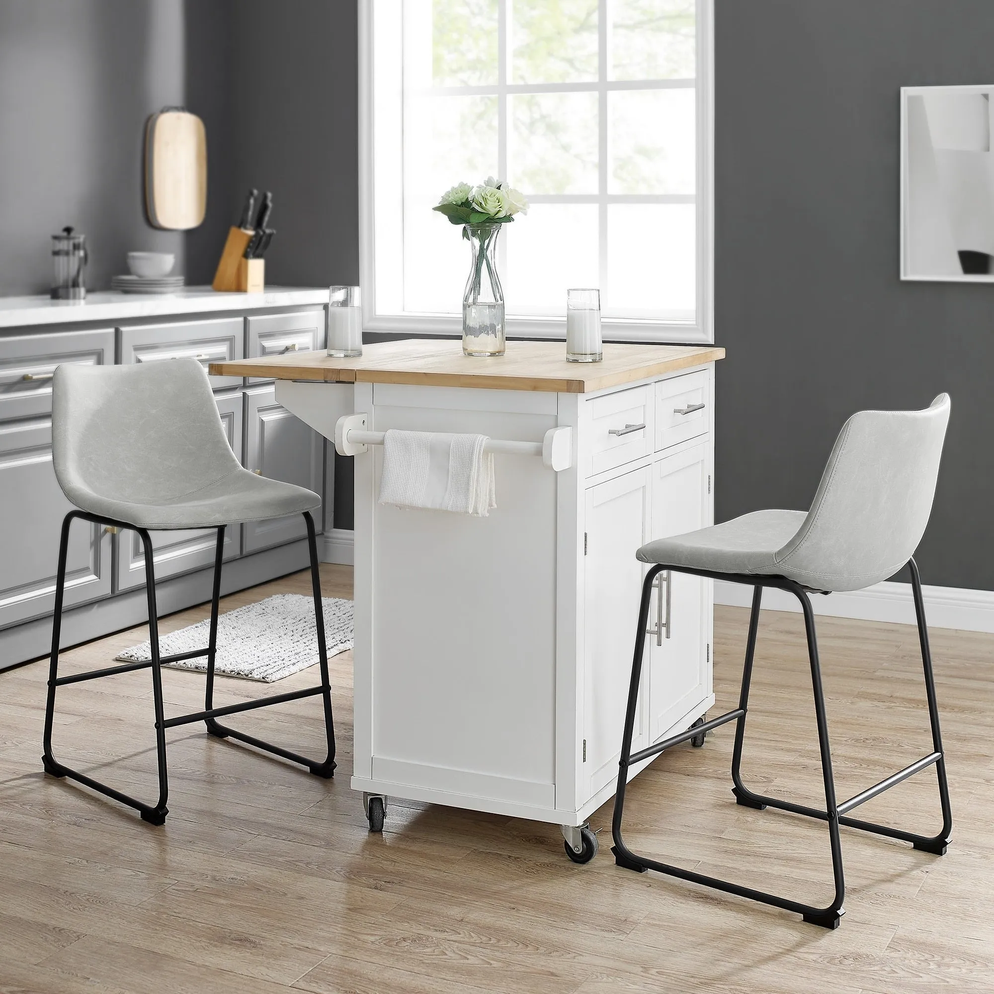Middlebrook Prusiner 26-inch Faux Leather Counter Stool (Set of 2)