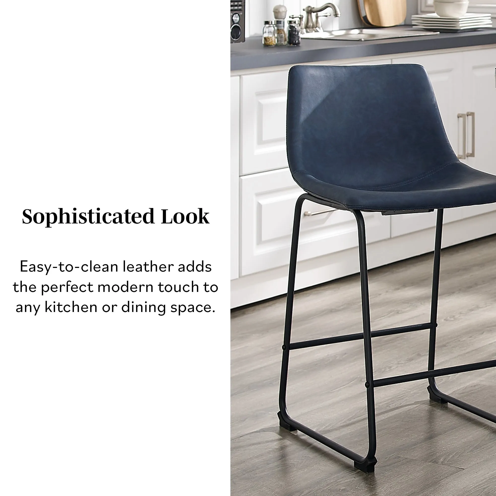 Middlebrook Prusiner 26-inch Faux Leather Counter Stool (Set of 2)