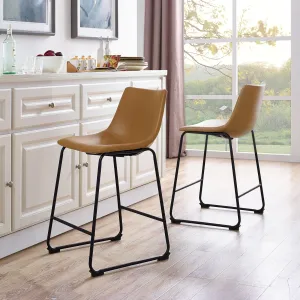 Middlebrook Prusiner 26-inch Faux Leather Counter Stool (Set of 2)