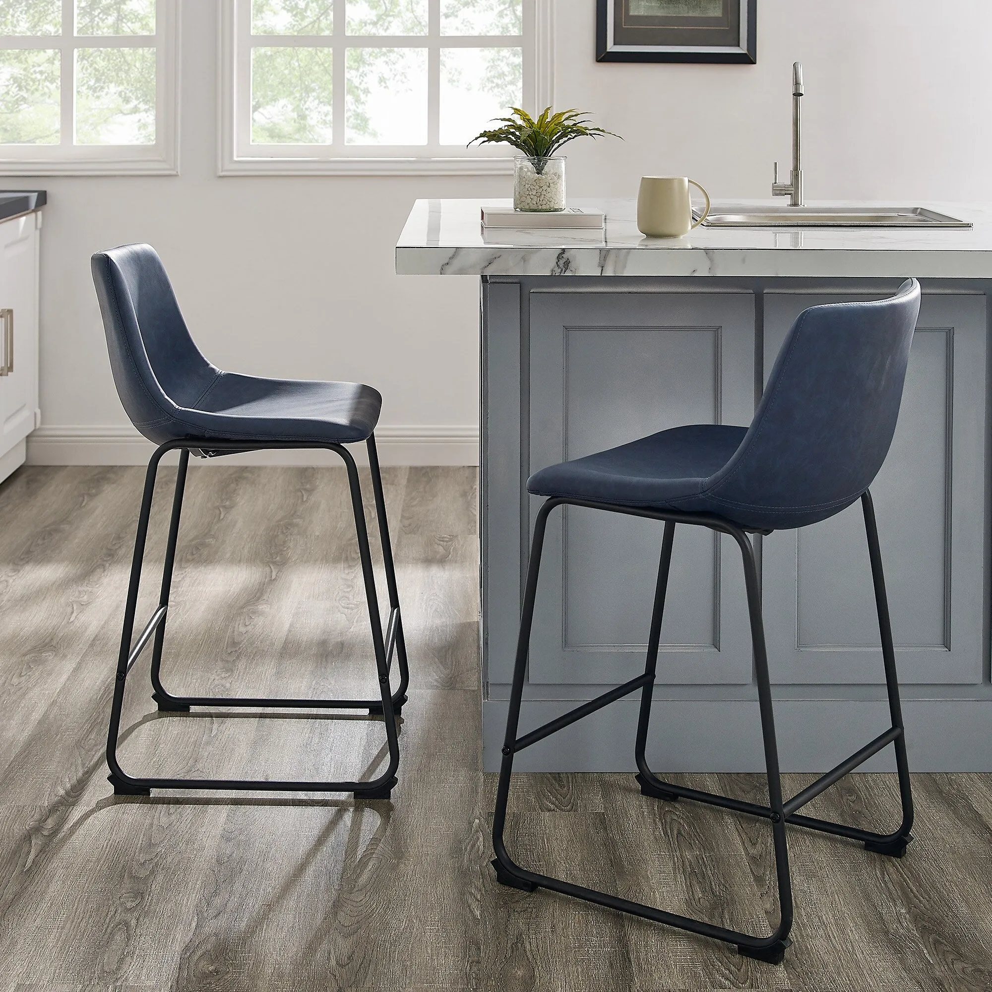 Middlebrook Prusiner 26-inch Faux Leather Counter Stool (Set of 2)