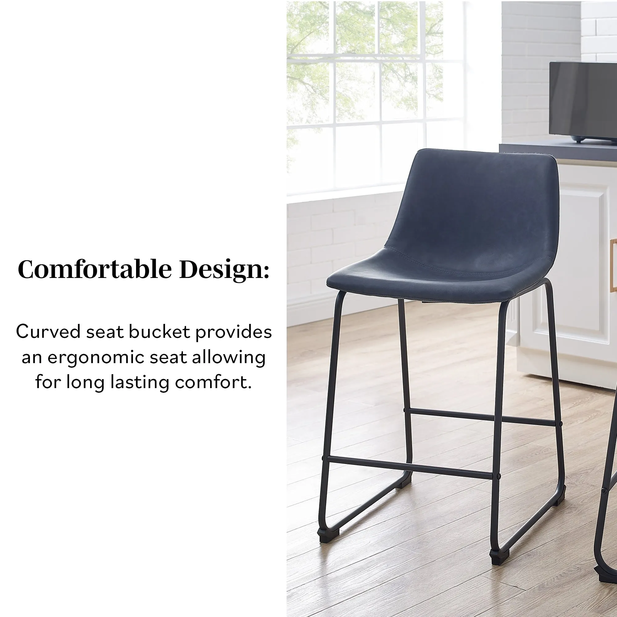 Middlebrook Prusiner 26-inch Faux Leather Counter Stool (Set of 2)