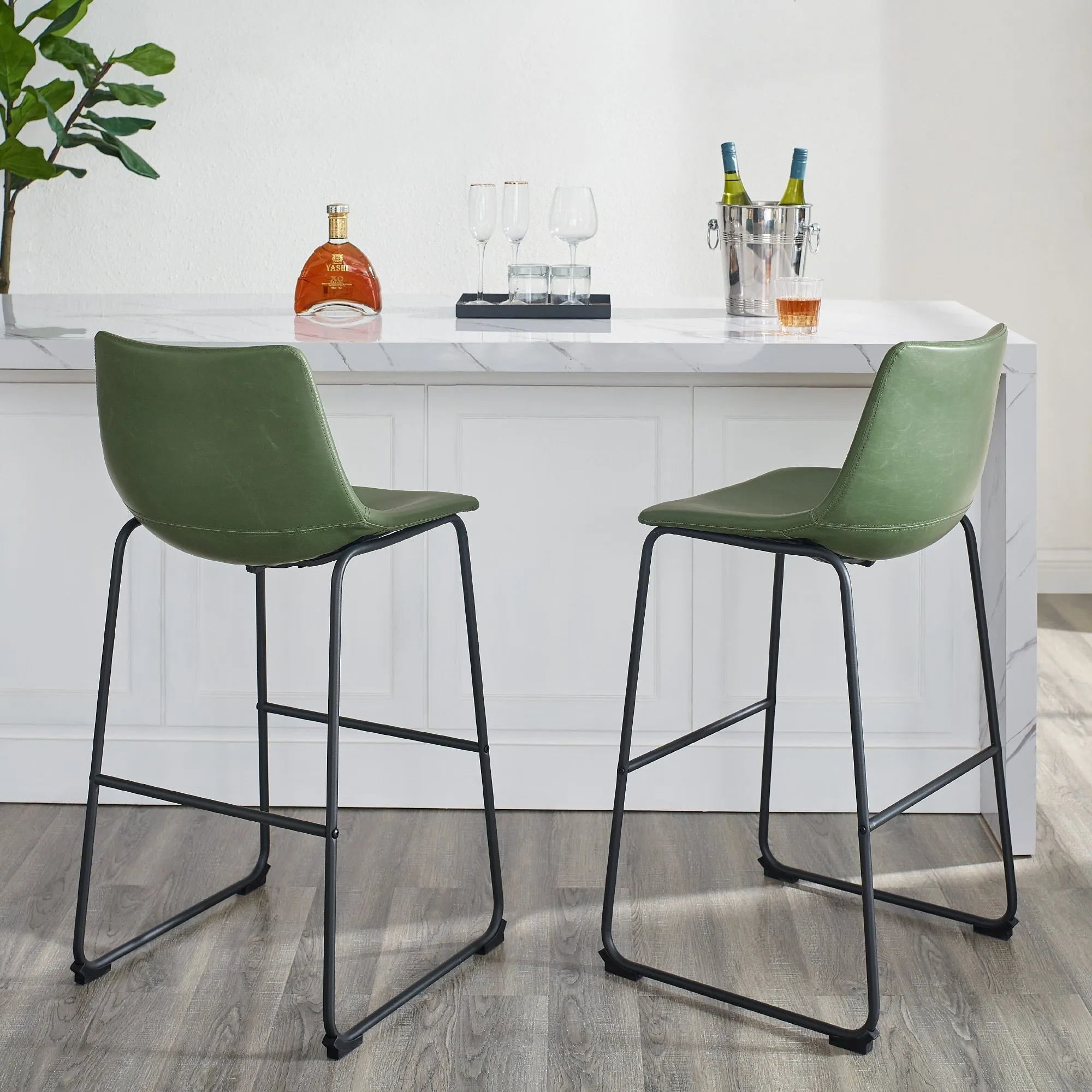 Middlebrook Prusiner 30-inch Faux Leather Bar Stool (Set of 2)