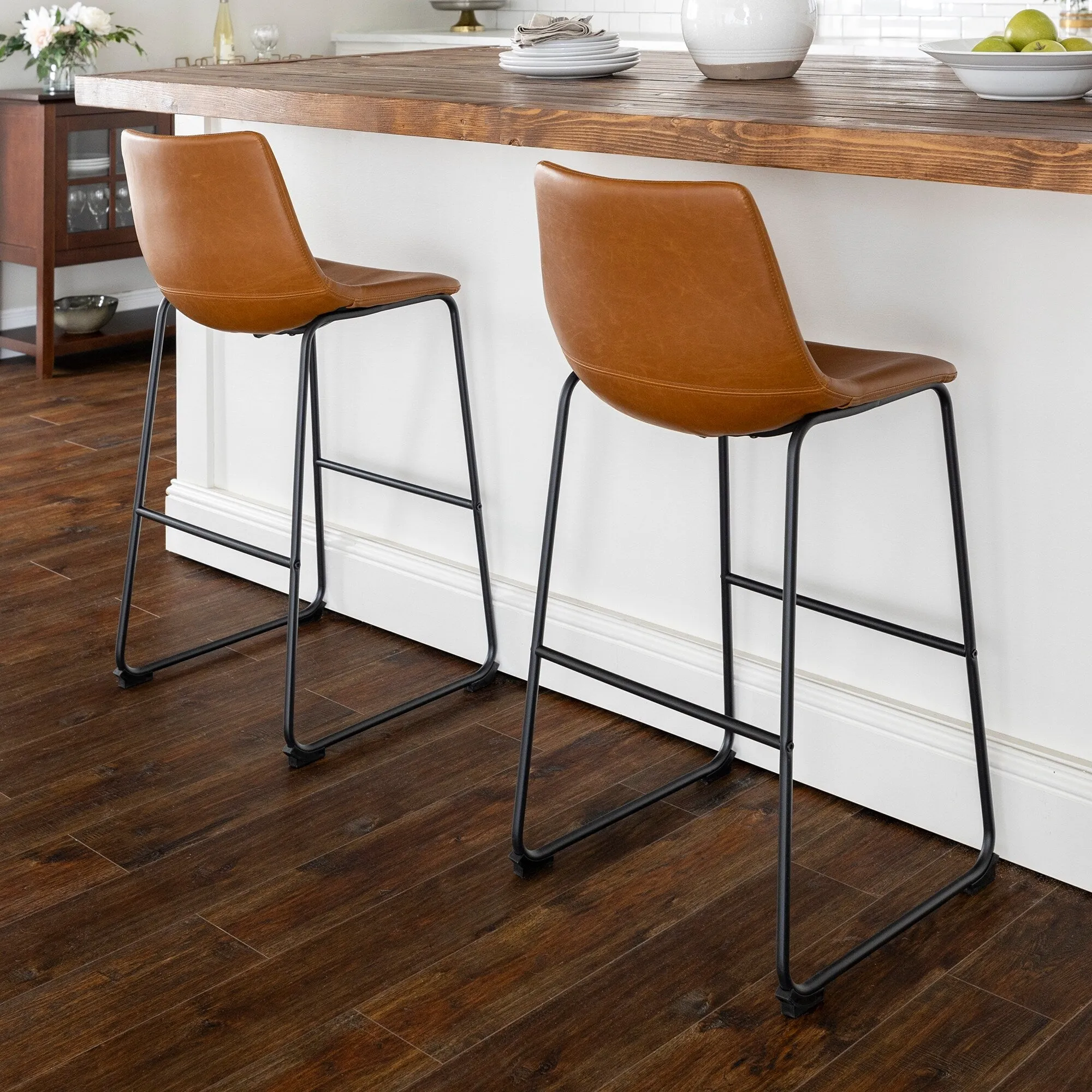 Middlebrook Prusiner 30-inch Faux Leather Bar Stool (Set of 2)