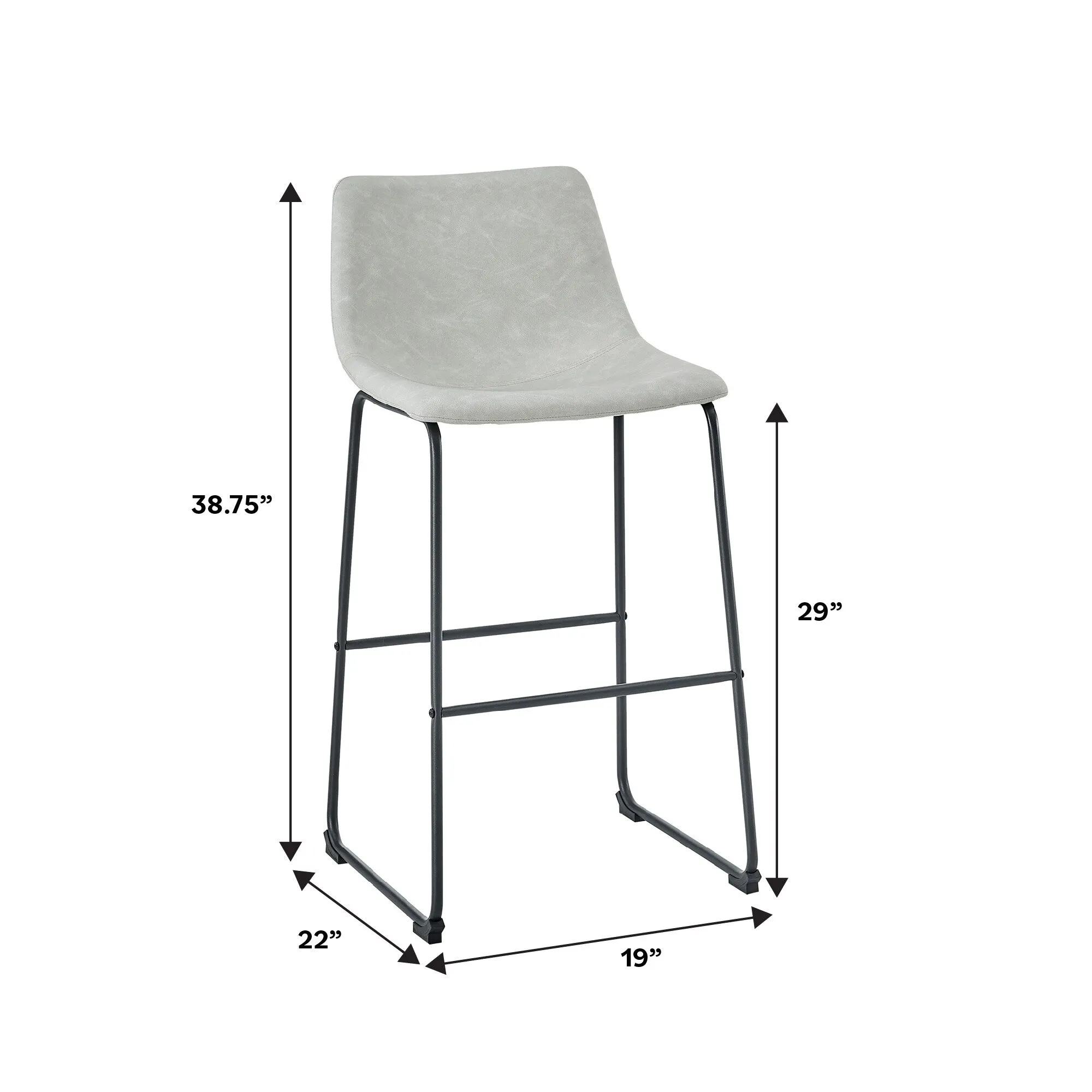 Middlebrook Prusiner 30-inch Faux Leather Bar Stool (Set of 2)
