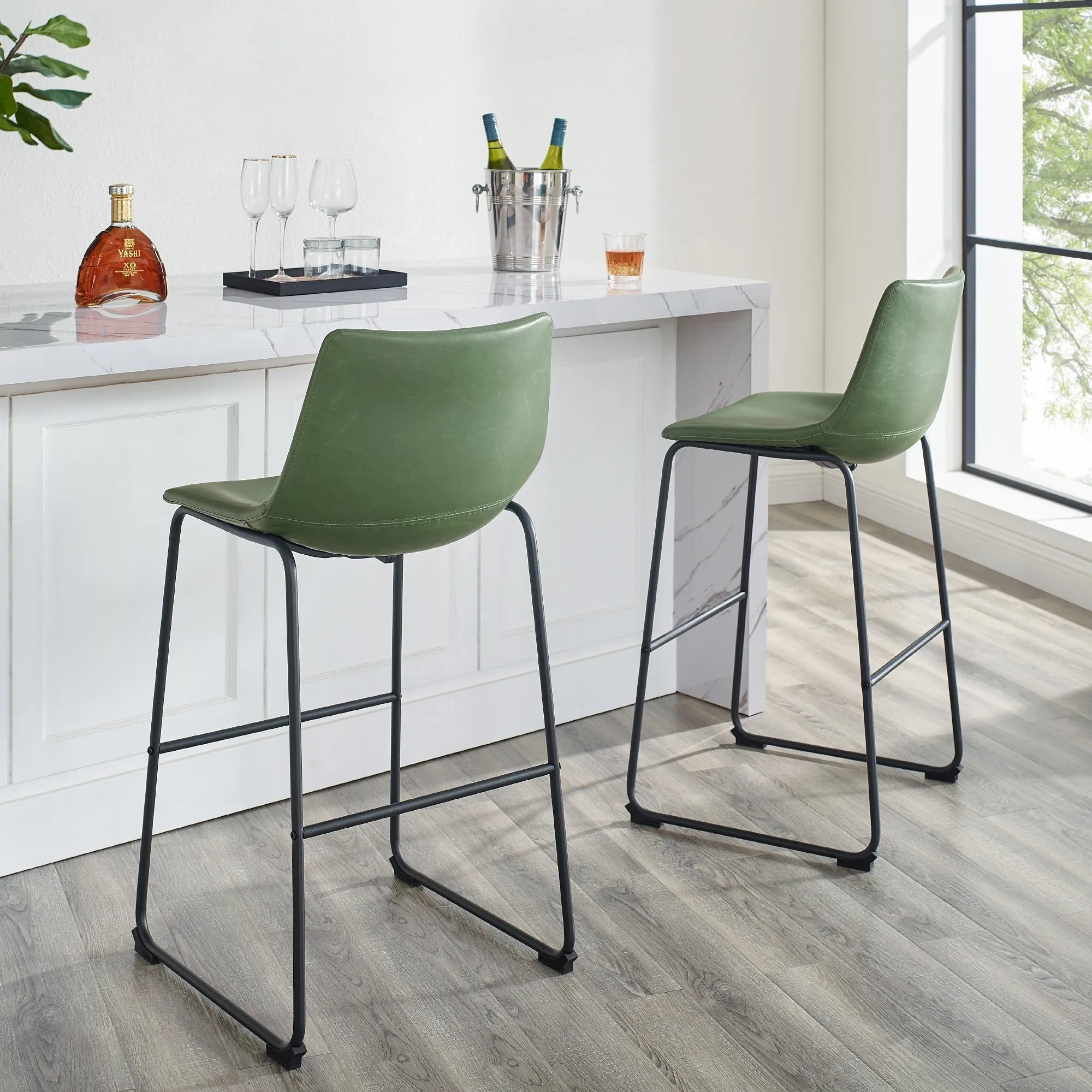 Middlebrook Prusiner 30-inch Faux Leather Bar Stool (Set of 2)