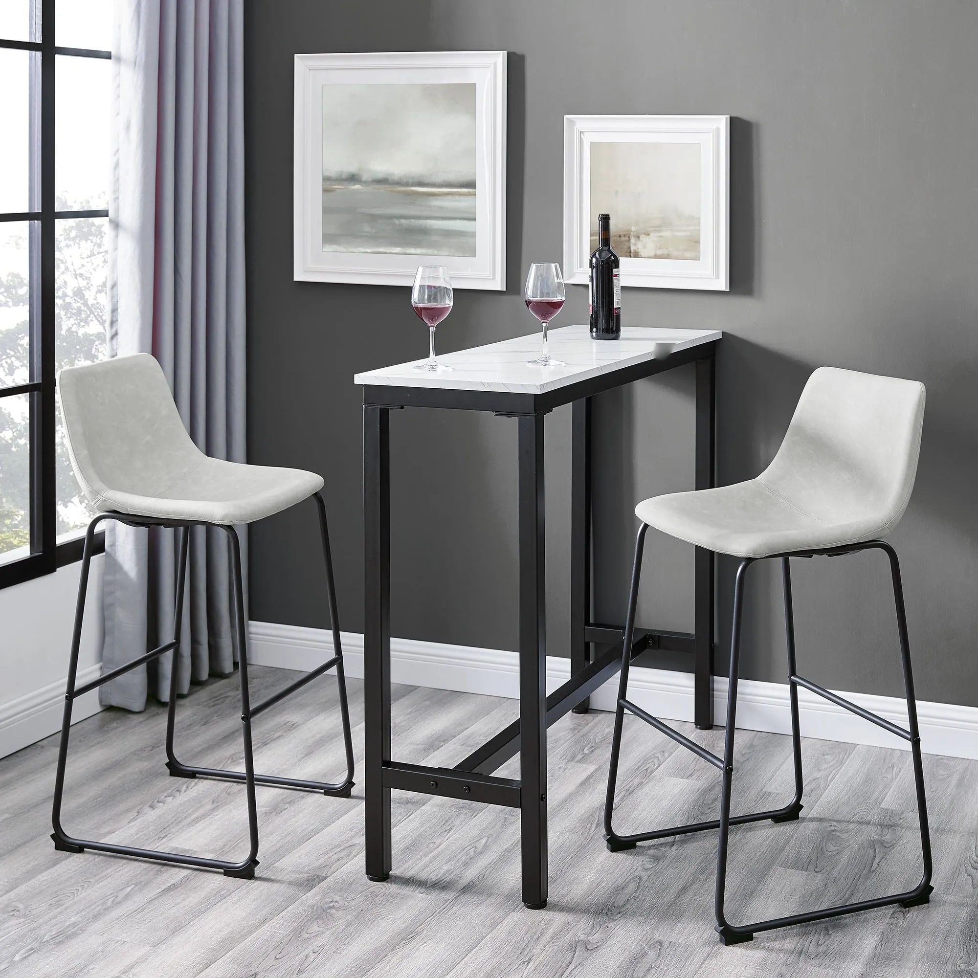 Middlebrook Prusiner 30-inch Faux Leather Bar Stool (Set of 2)