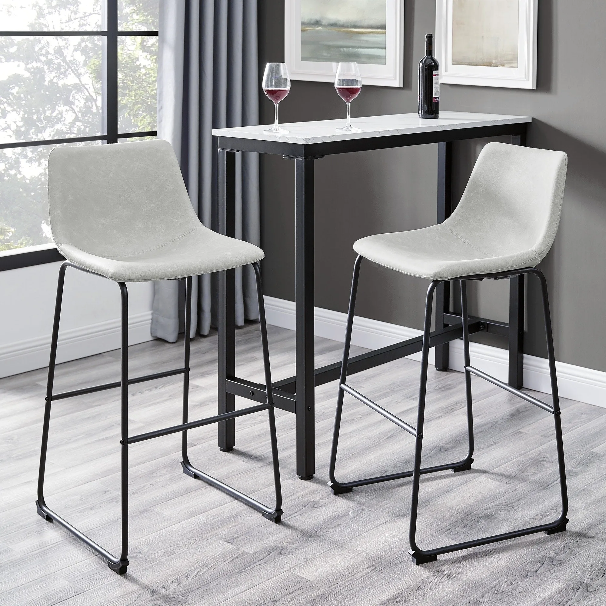 Middlebrook Prusiner 30-inch Faux Leather Bar Stool (Set of 2)