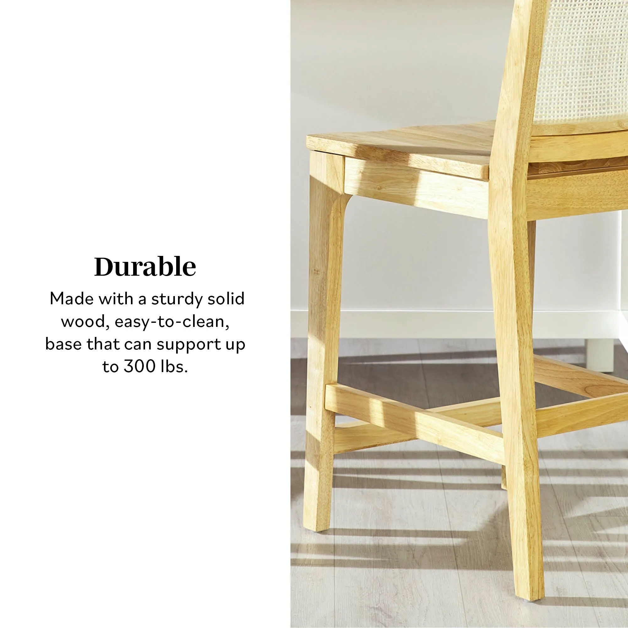 Middlebrook Transitional Counter Stool with Rattan Inset (Set of 2)