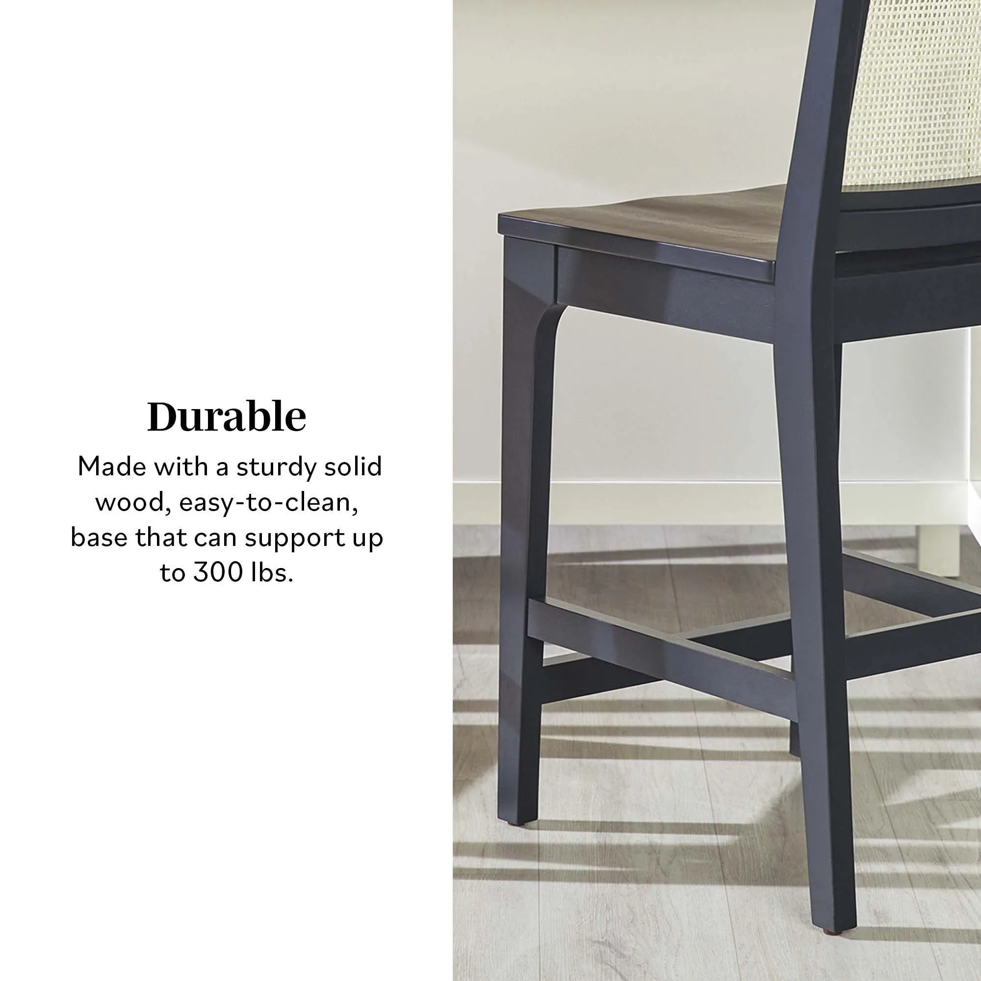 Middlebrook Transitional Counter Stool with Rattan Inset (Set of 2)