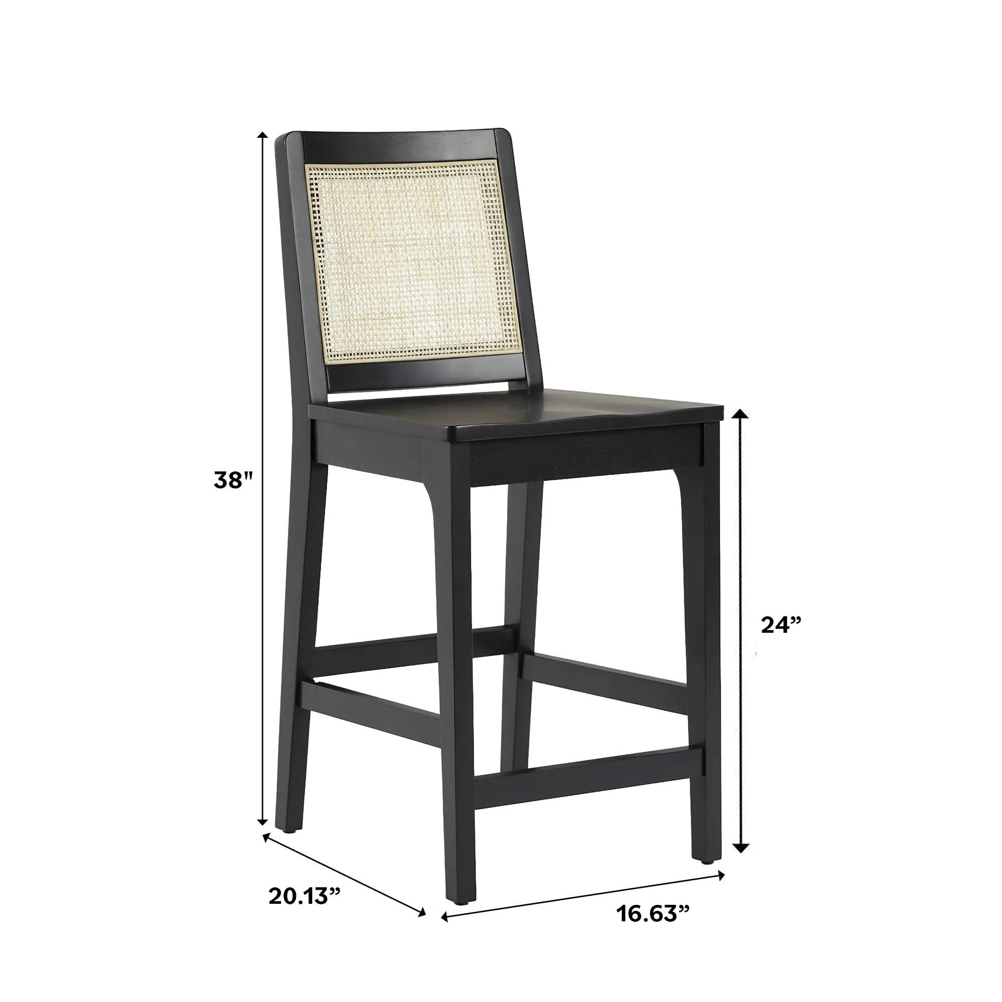 Middlebrook Transitional Counter Stool with Rattan Inset (Set of 2)