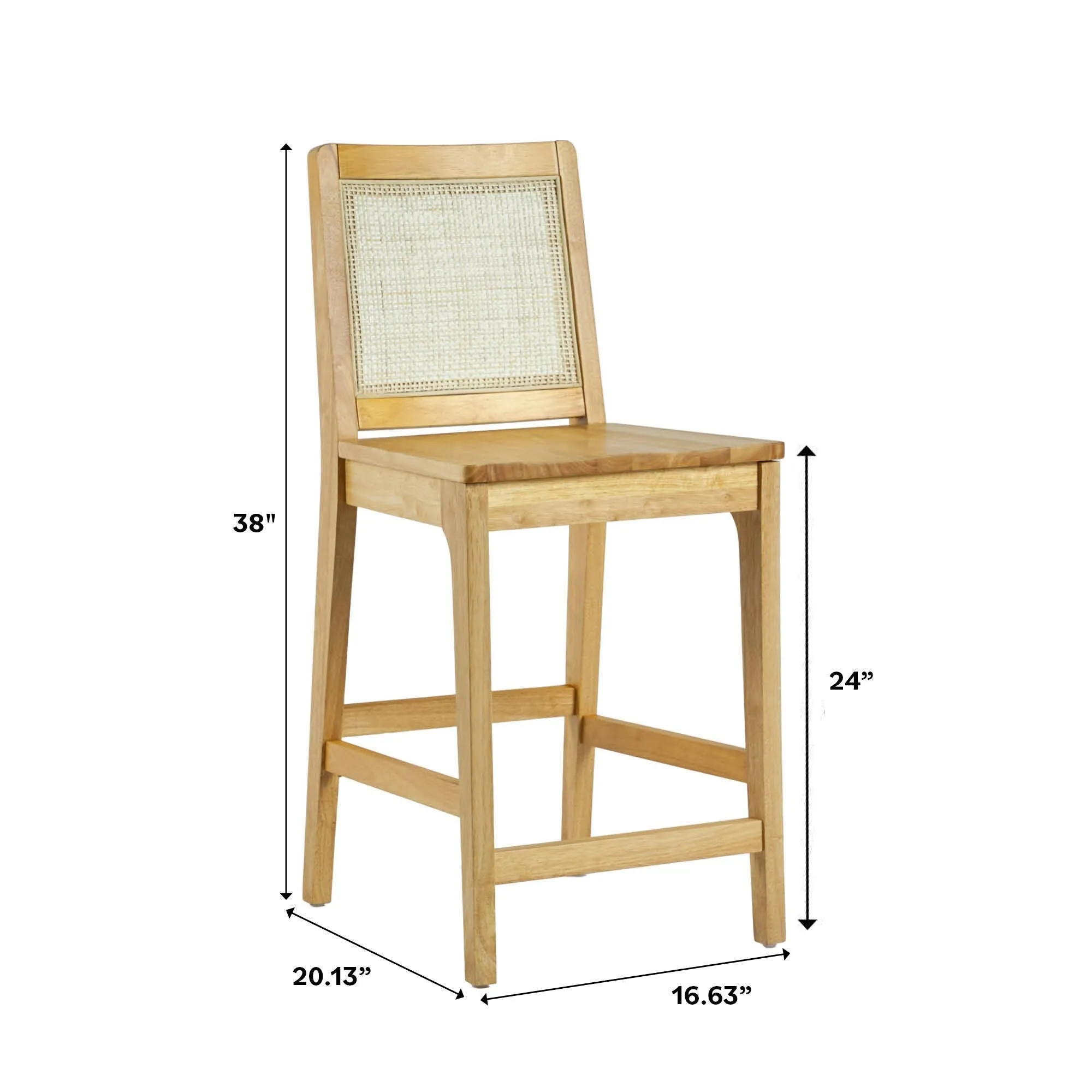 Middlebrook Transitional Counter Stool with Rattan Inset (Set of 2)