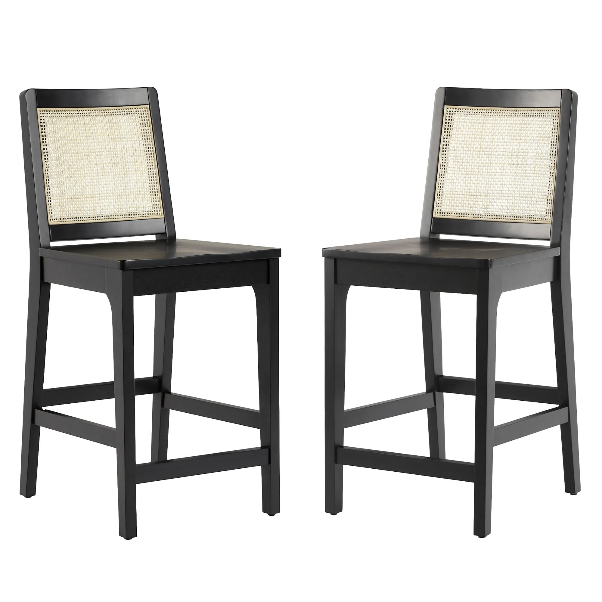 Middlebrook Transitional Counter Stool with Rattan Inset (Set of 2)