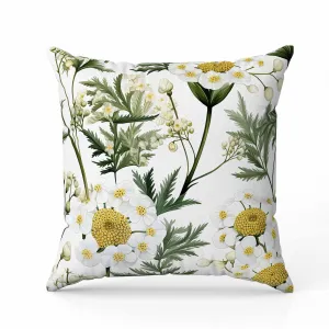 Millefolium Harmony Faux Suede Reversible Throw Pillow White and Green