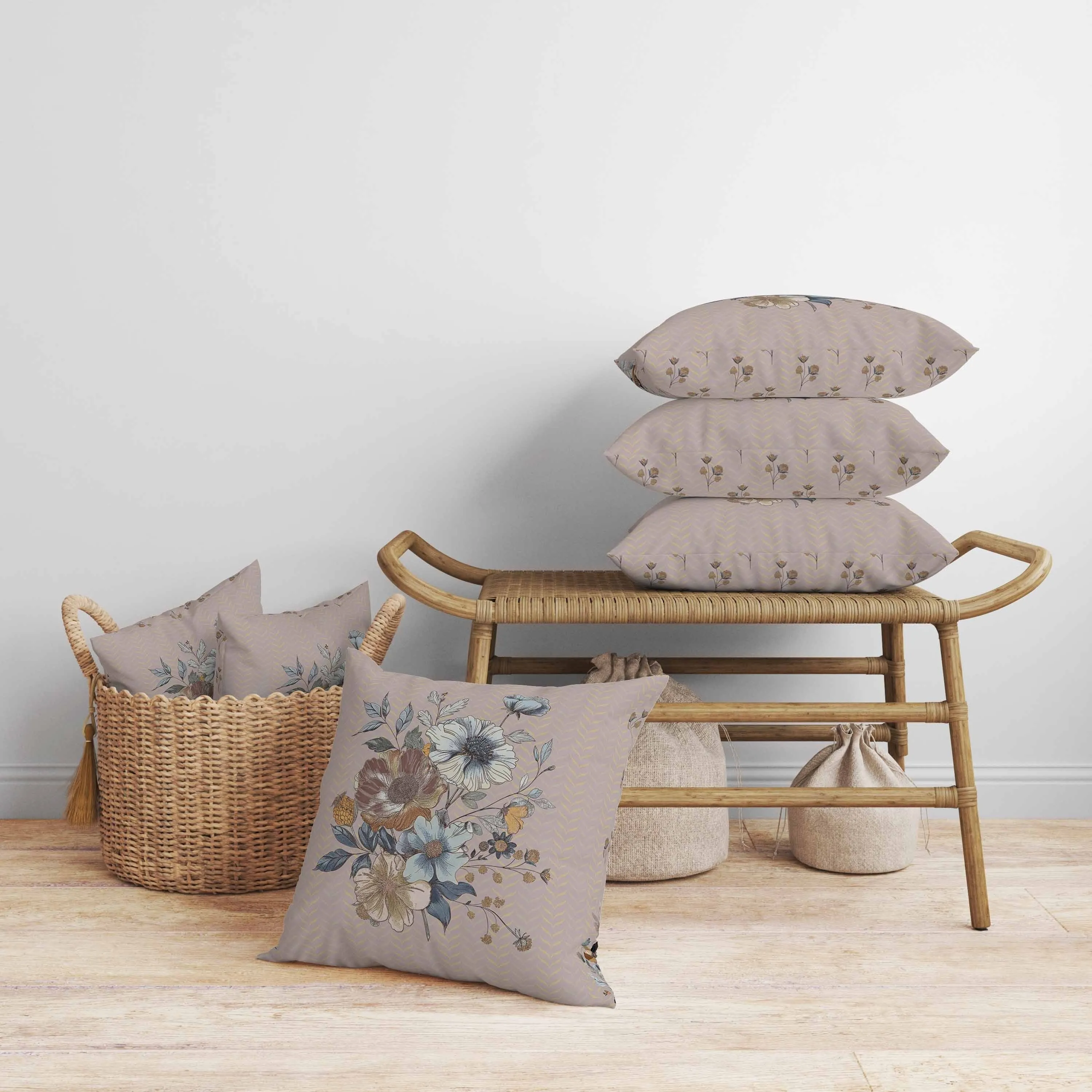 Misty Meadows Faux Suede Reversible Throw Pillow Earthy and Brown