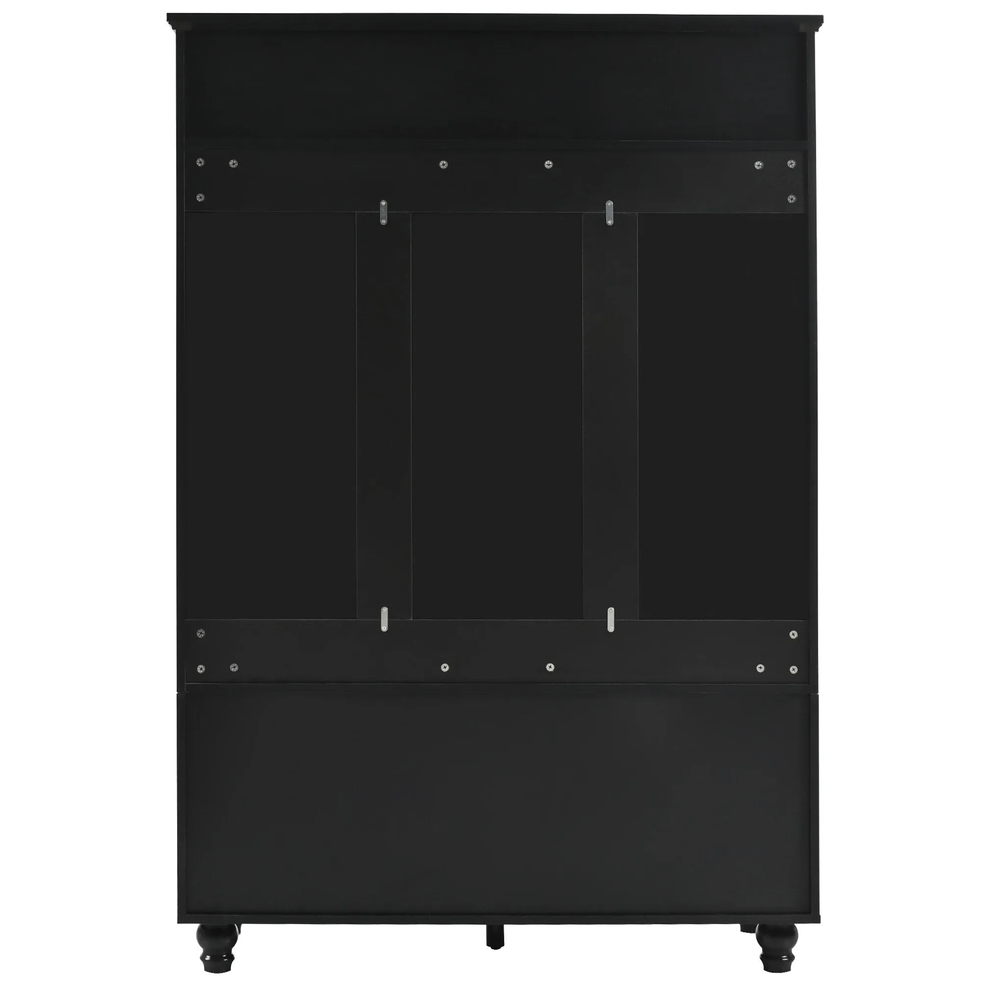 Modern Minimalist Hall Tree with Louvered Doors. Coat Rack Cushion. 4 Sturdy Hooks. for Entrance and Hallway. Living Room