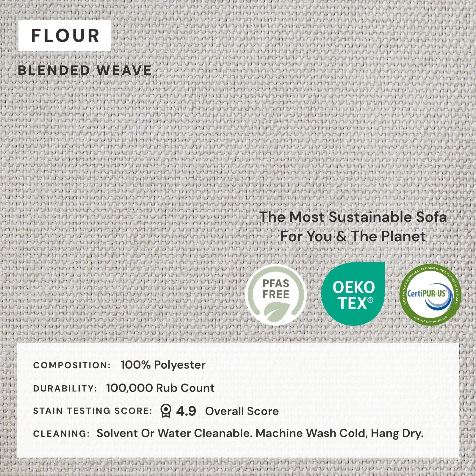 Modular Performance 8-Seater U-Sectional in Flour | Deluxe Blend
