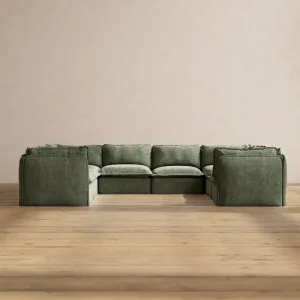 Modular Performance 8-Seater U-Sectional in Willow | Deluxe Blend