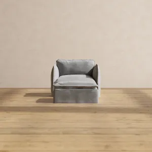 Modular Performance Armchair & Ottoman in Ash | Deluxe Blend