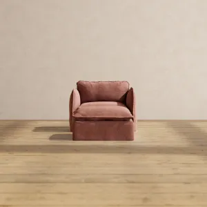 Modular Performance Armchair & Ottoman in Chestnut | Deluxe Blend