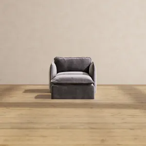 Modular Performance Armchair & Ottoman in Cinder | Deluxe Blend