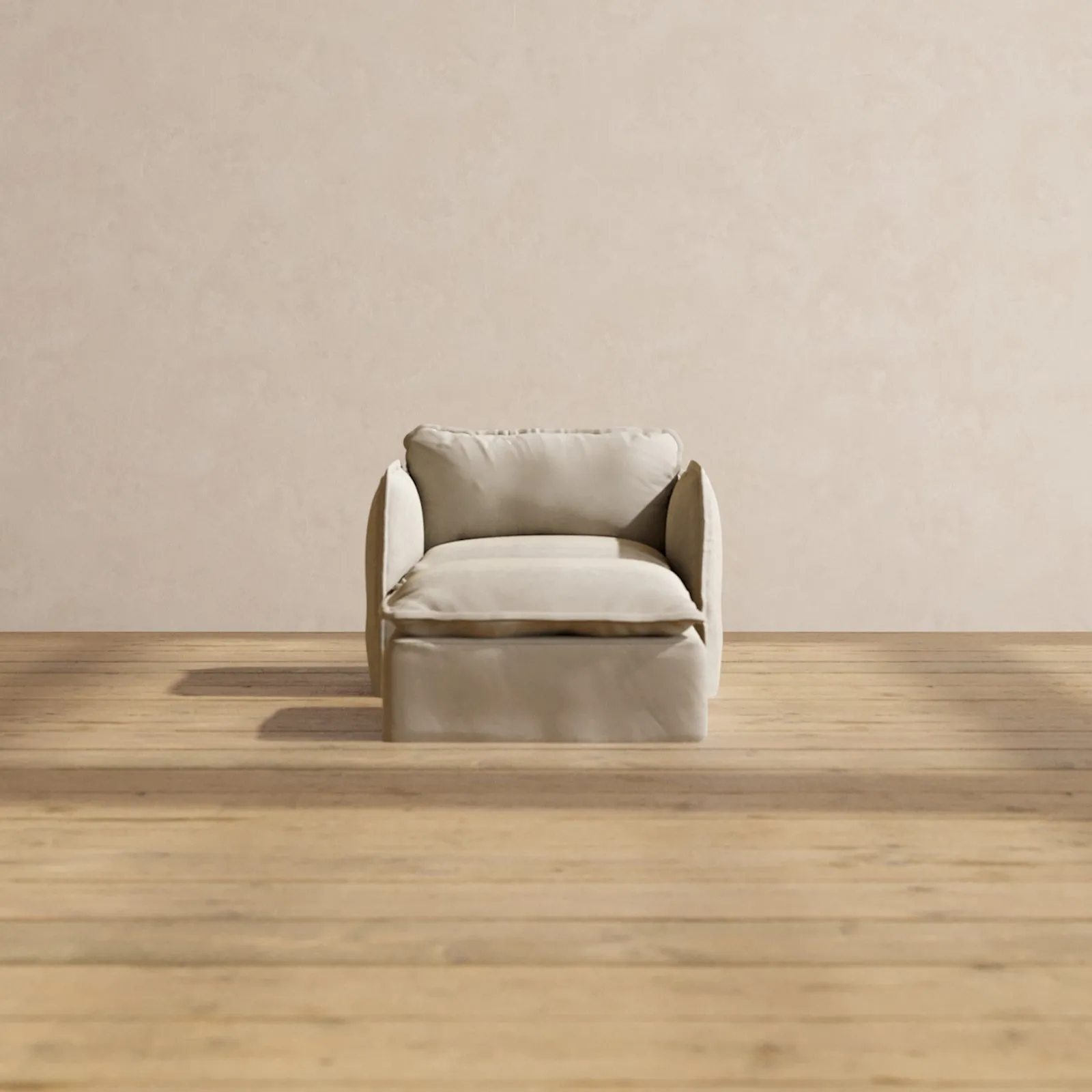 Modular Performance Armchair & Ottoman in Dune | Deluxe Blend
