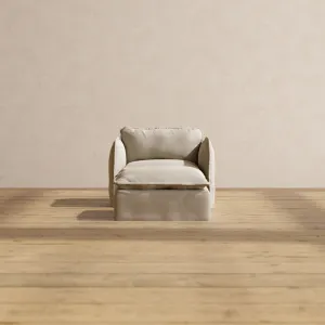Modular Performance Armchair & Ottoman in Dune | Deluxe Blend