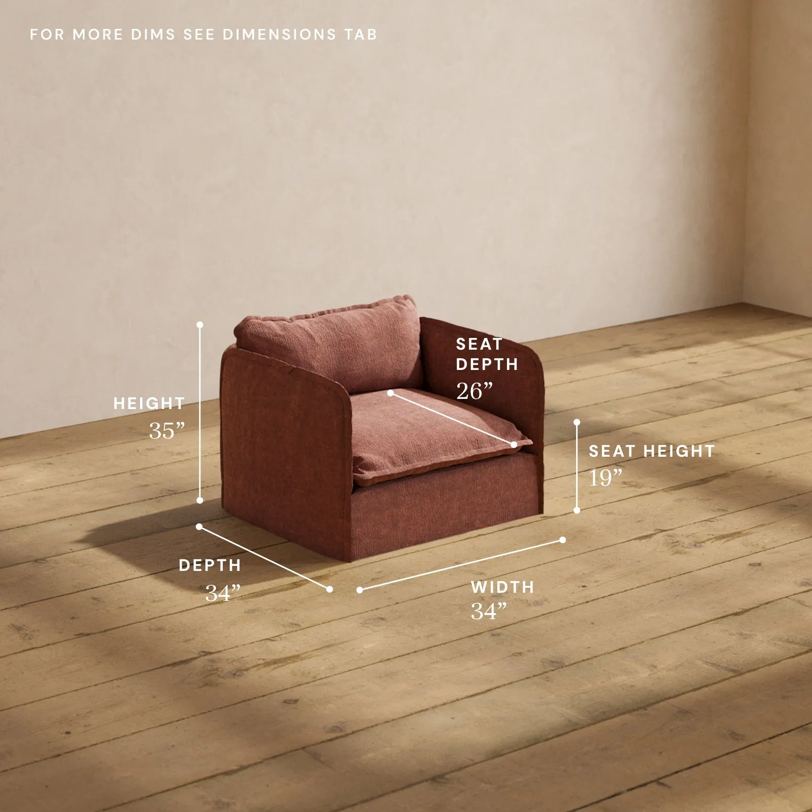 Modular Performance Armchair in Chestnut | Relaxed Blend