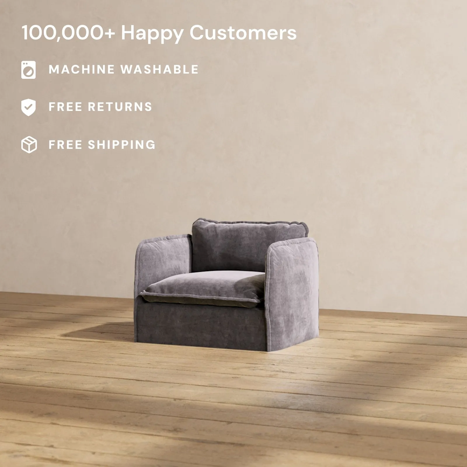 Modular Performance Armchair in Cinder | Deluxe Blend