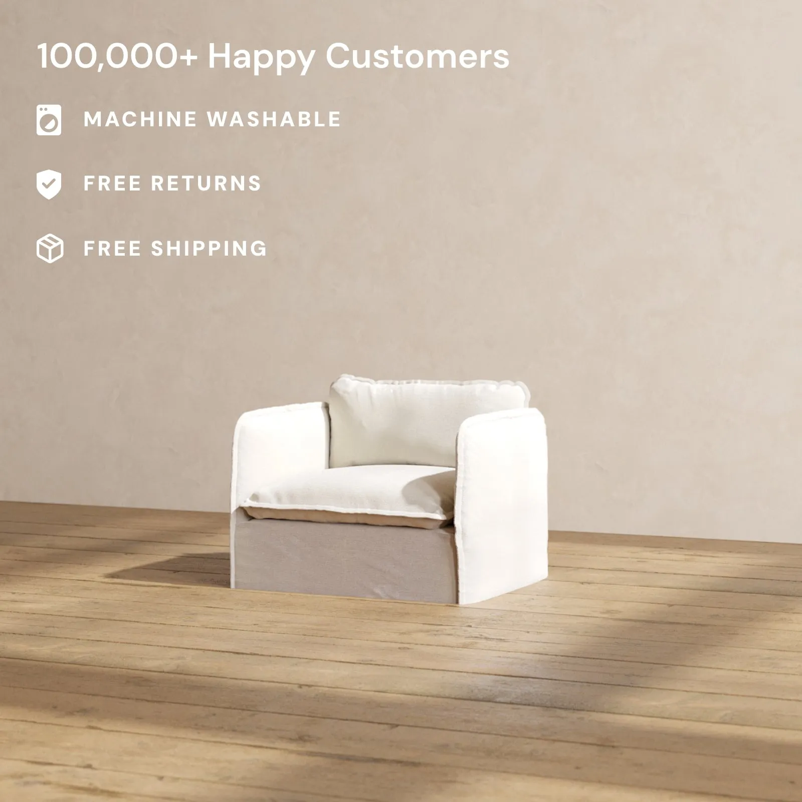 Modular Performance Armchair in Flour | Deluxe Blend