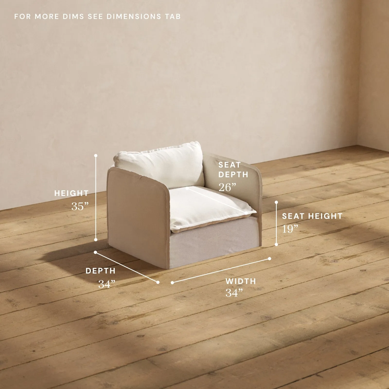 Modular Performance Armchair in Flour | Deluxe Blend