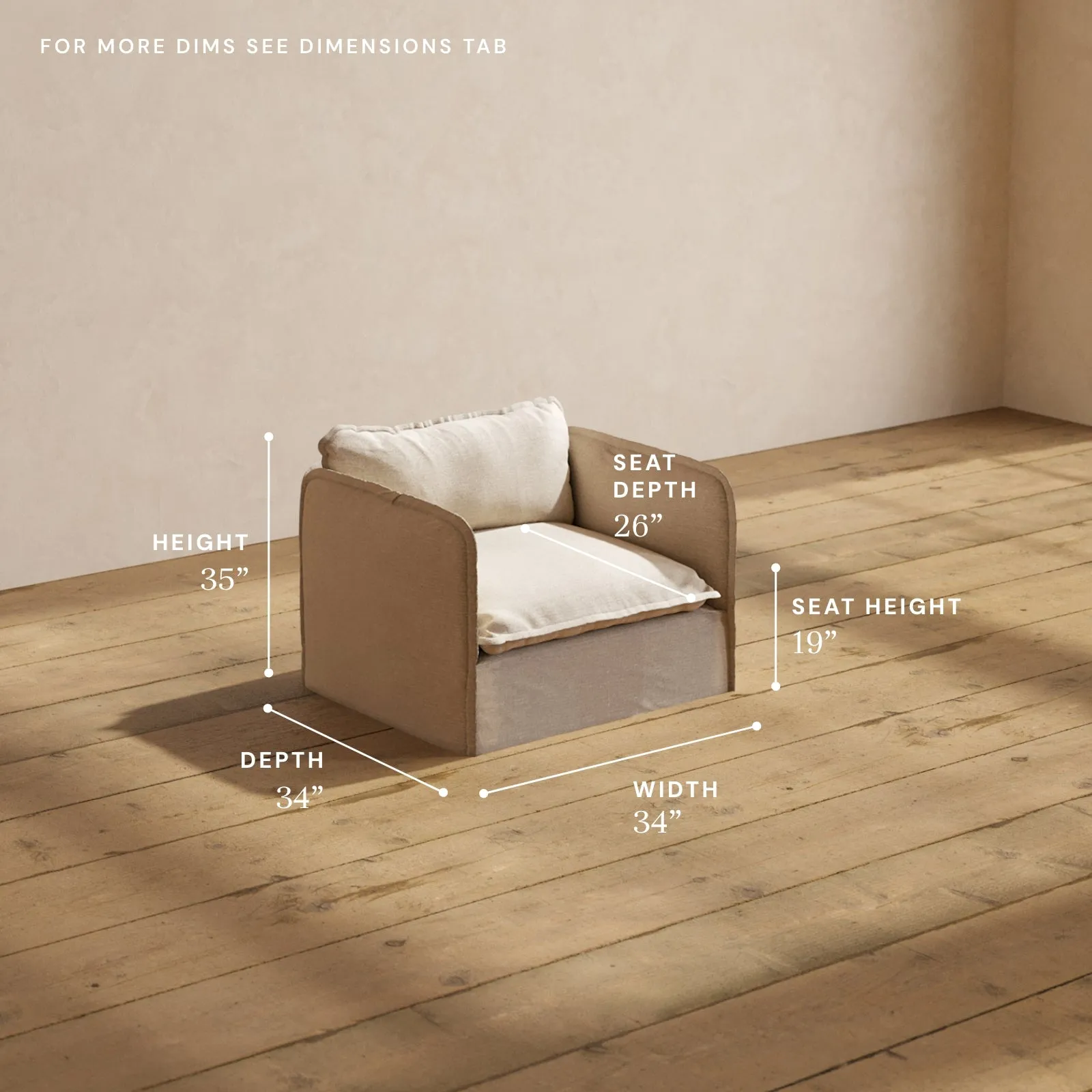 Modular Performance Armchair in Oat | Deluxe Blend